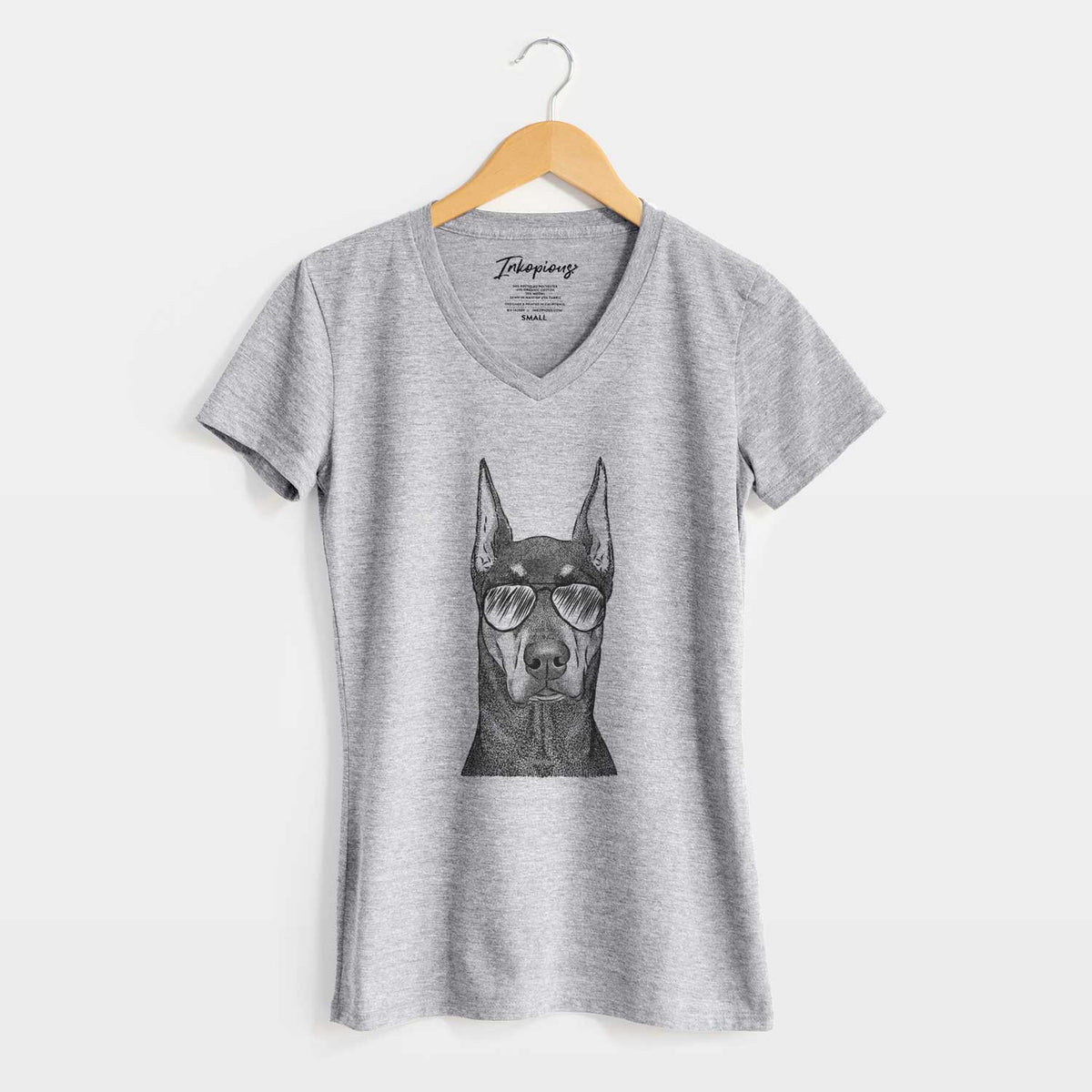 Aviator Drake the Doberman Pinscher - Women's V-neck Shirt