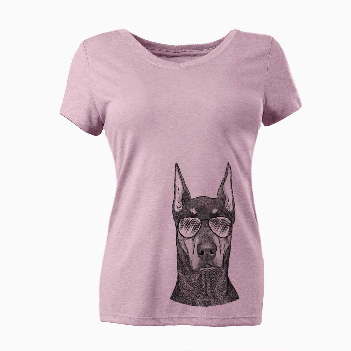 Aviator Drake the Doberman Pinscher - Women's V-neck Shirt