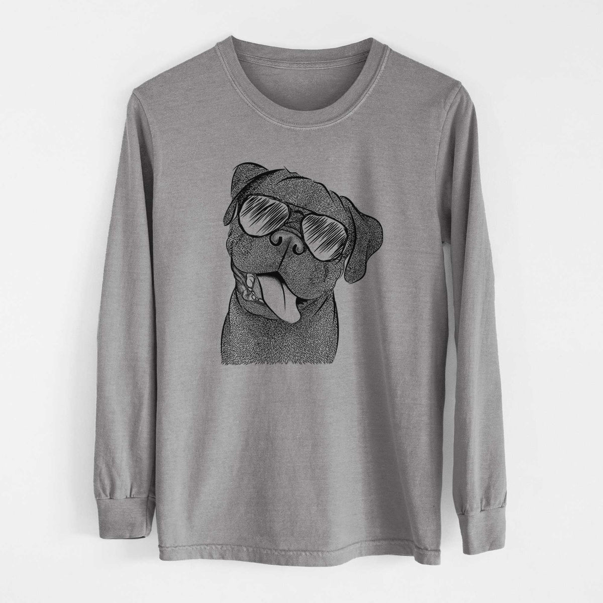 Aviators Dudley Danger the Pug - Heavyweight 100% Cotton Long Sleeve