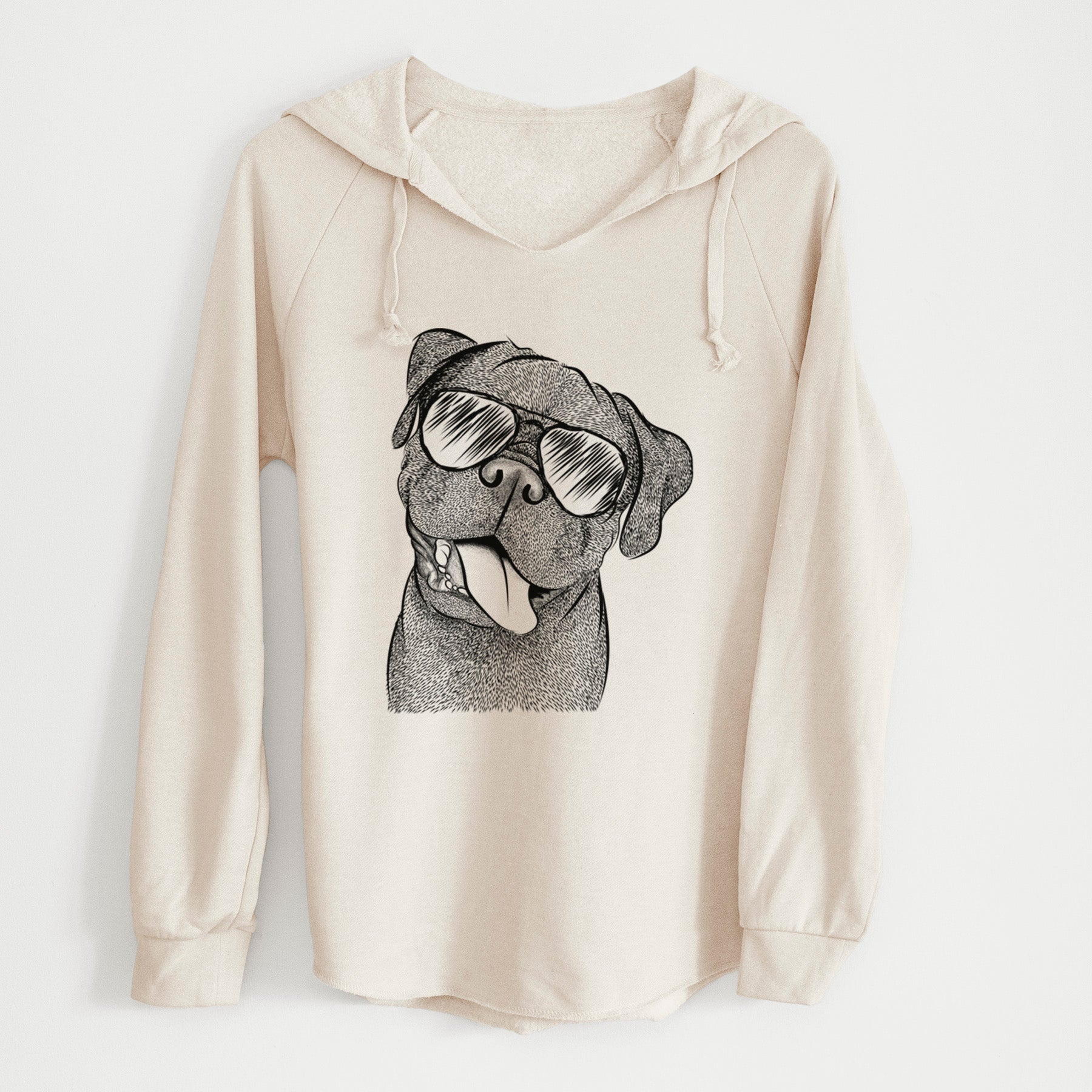 Aviator Dudley Danger the Pug - Cali Wave Hooded Sweatshirt