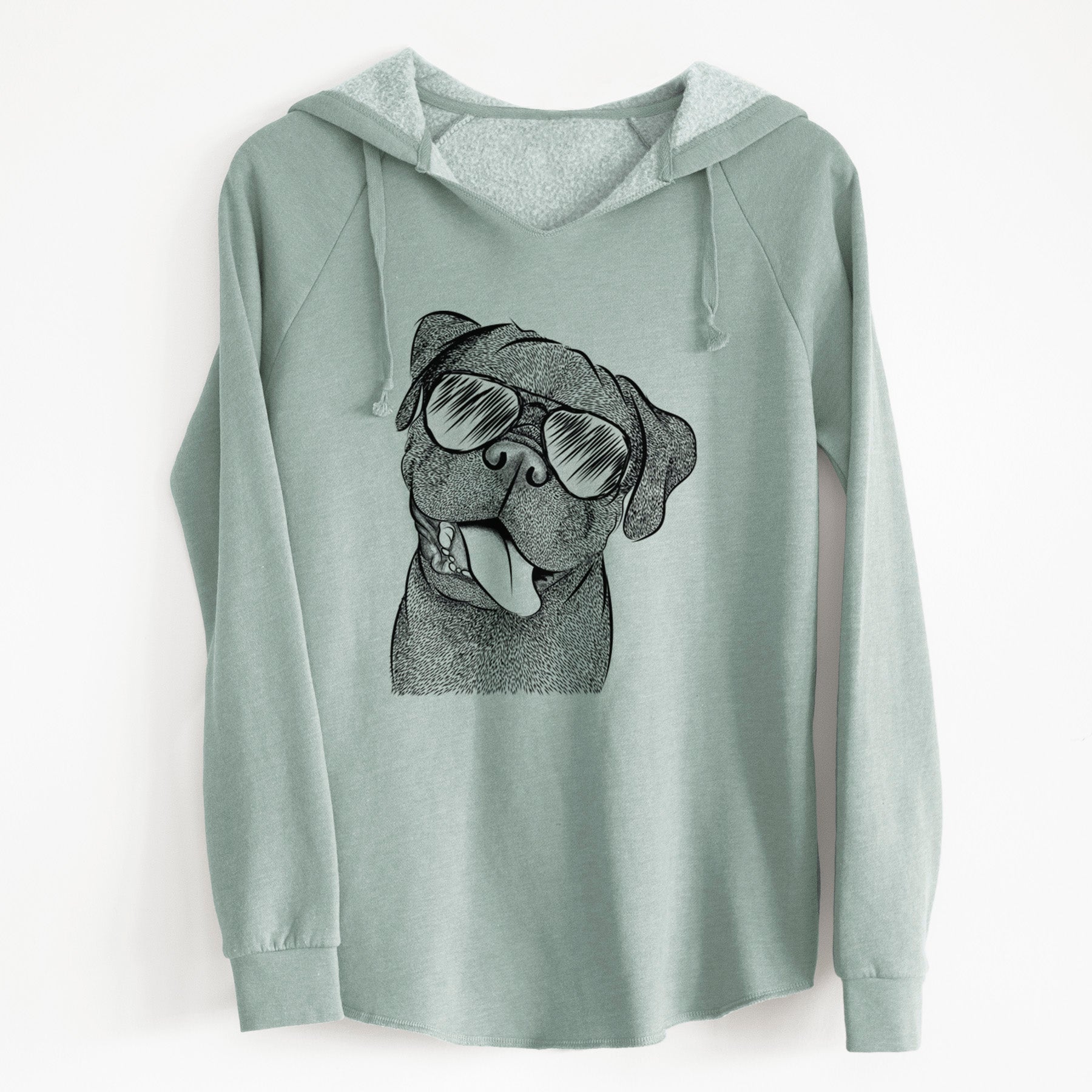 Aviator Dudley Danger the Pug - Cali Wave Hooded Sweatshirt