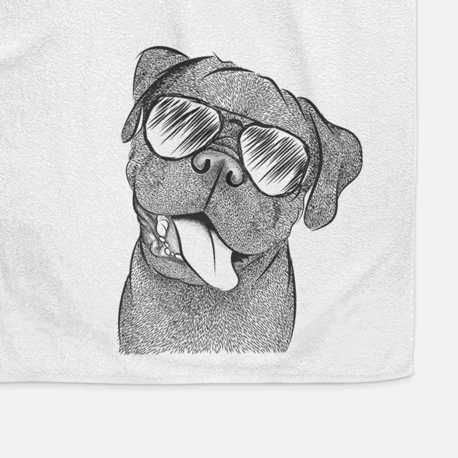 Dudley Danger the Pug Decorative Hand Towel