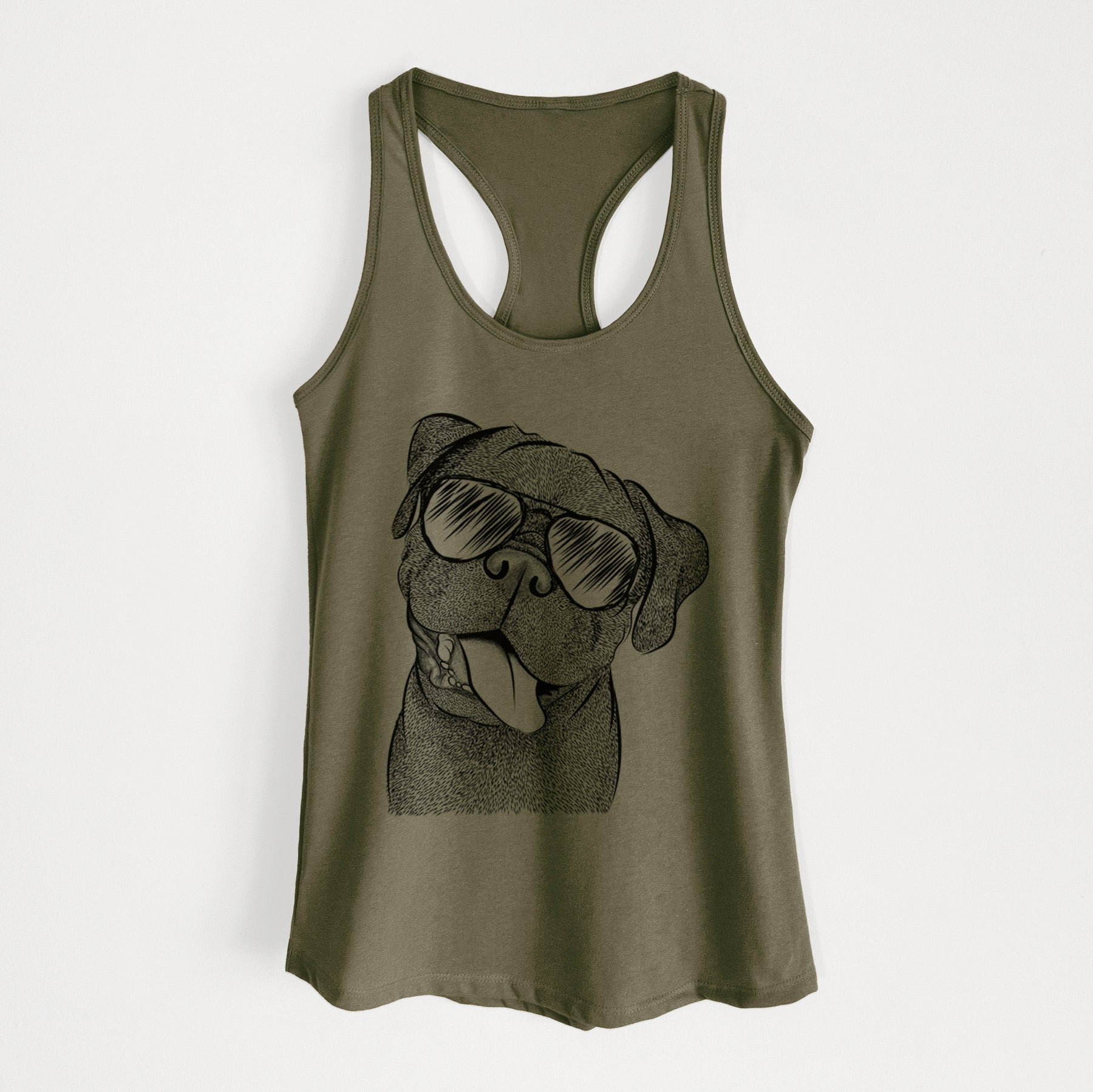 Dudley Danger the Pug - Women's Racerback Tanktop