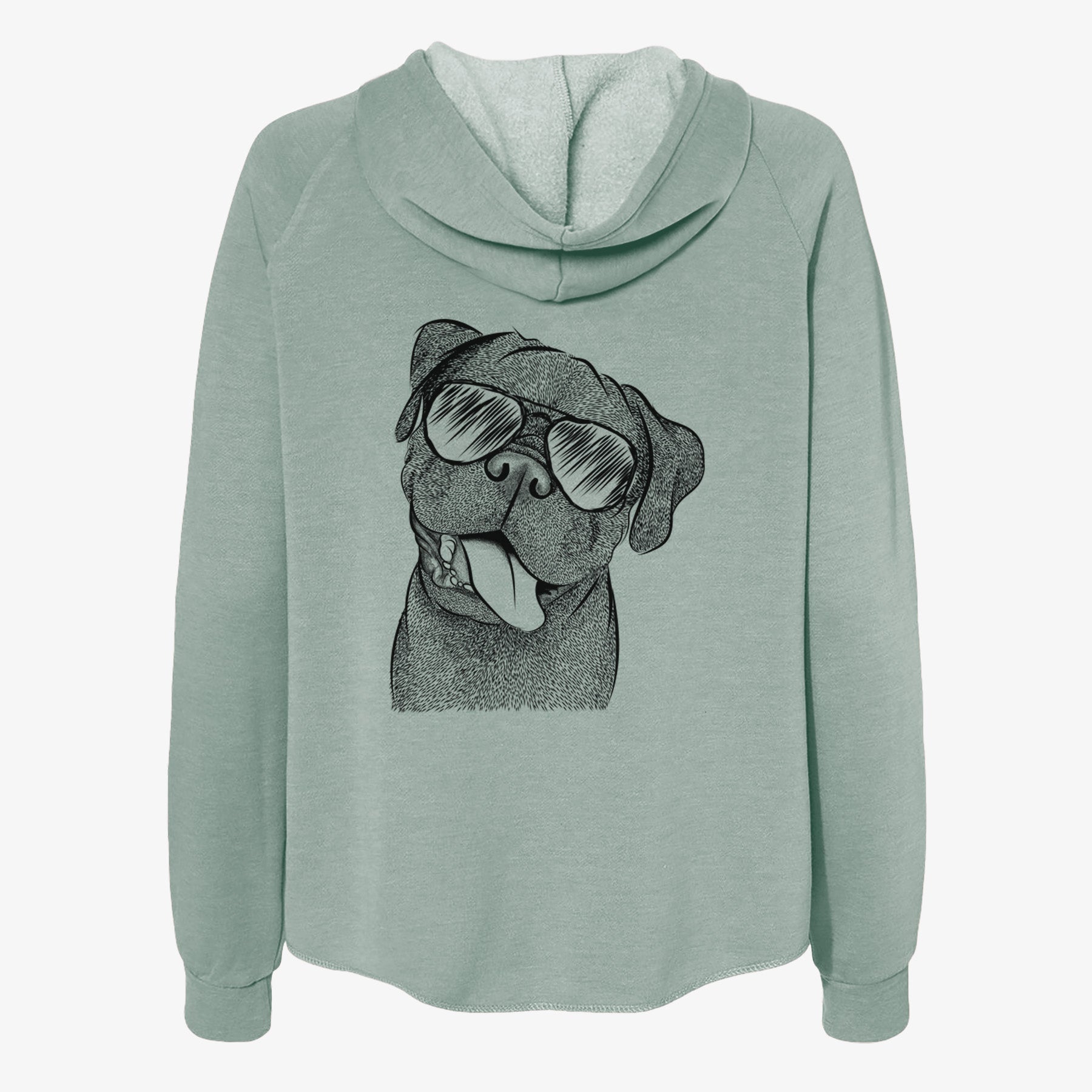 Dudley Danger the Pug - Women's Cali Wave Zip-Up Sweatshirt