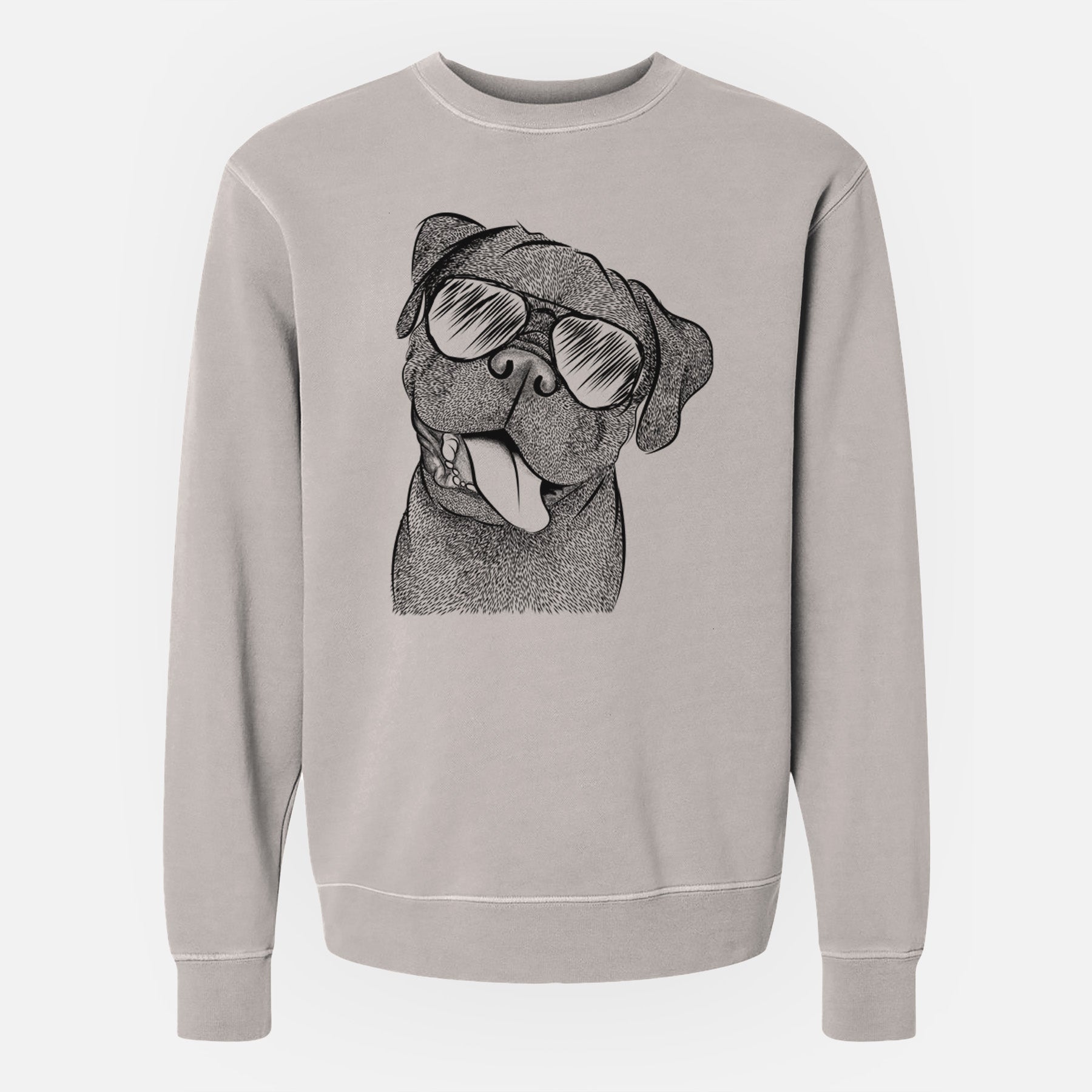 Aviator Dudley Danger the Pug - Unisex Pigment Dyed Crew Sweatshirt