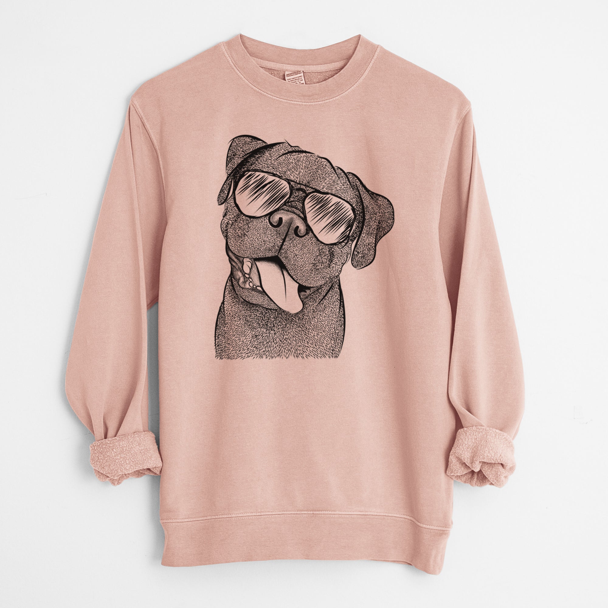 Aviator Dudley Danger the Pug - Unisex Pigment Dyed Crew Sweatshirt