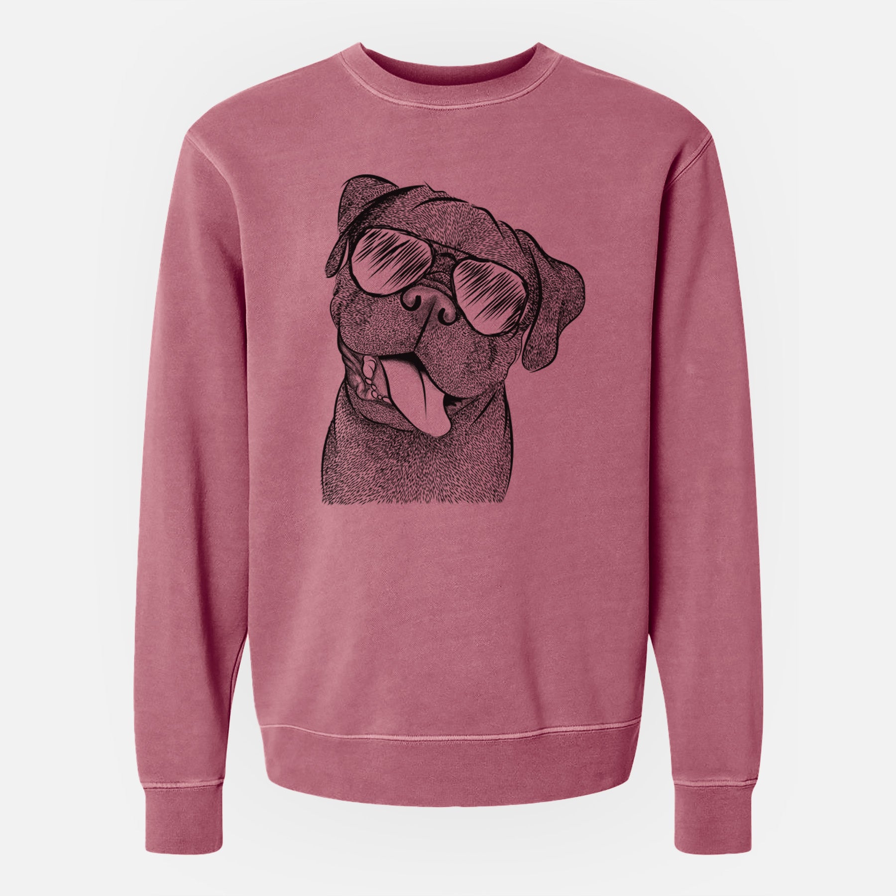 Aviator Dudley Danger the Pug - Unisex Pigment Dyed Crew Sweatshirt