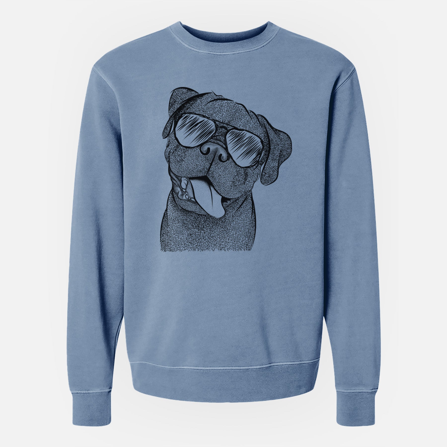 Aviator Dudley Danger the Pug - Unisex Pigment Dyed Crew Sweatshirt