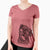 Aviator Dudley Danger the Pug - Women's V-neck Shirt