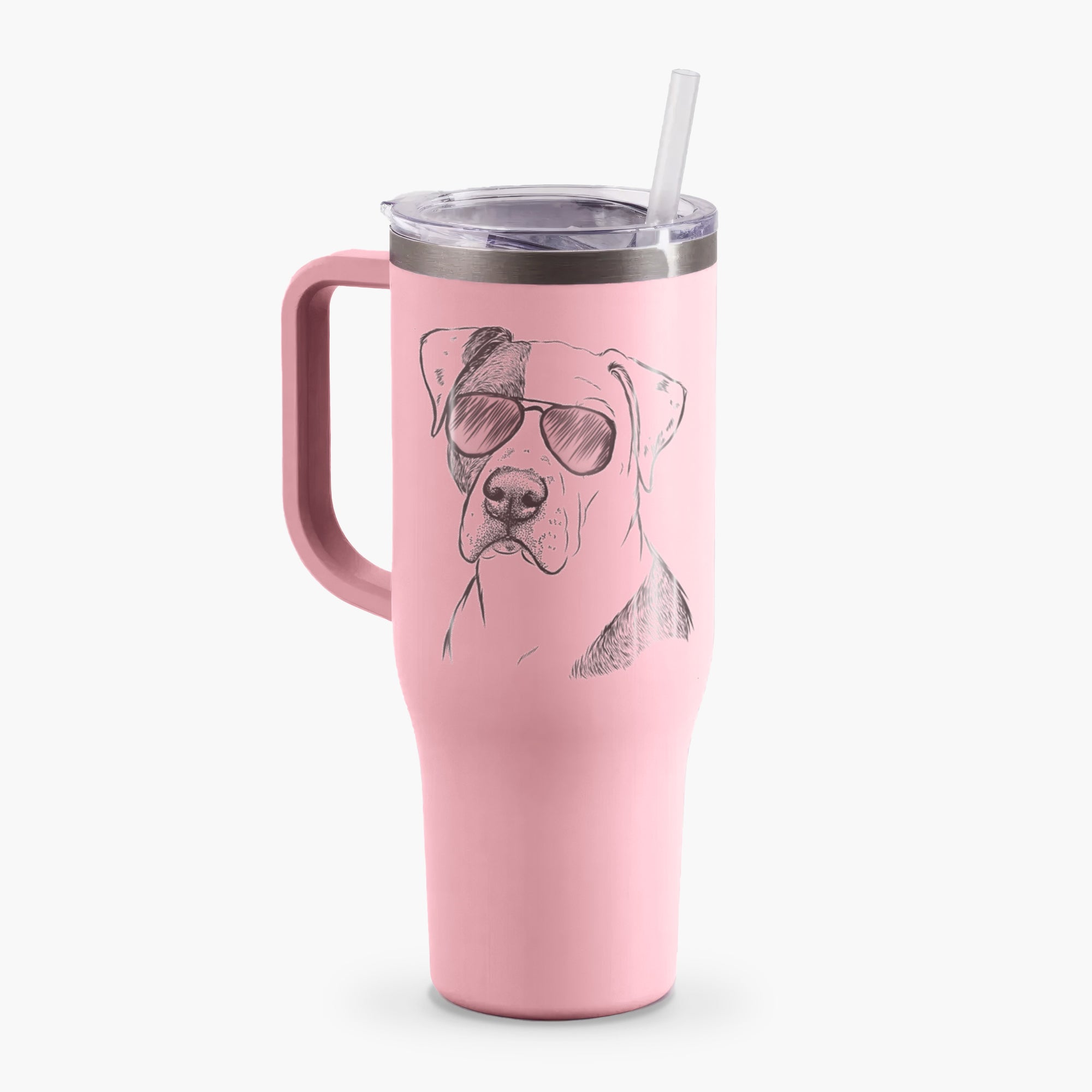 Duke the American Staffordshire Terrier Mix - 40oz Tumbler with Handle