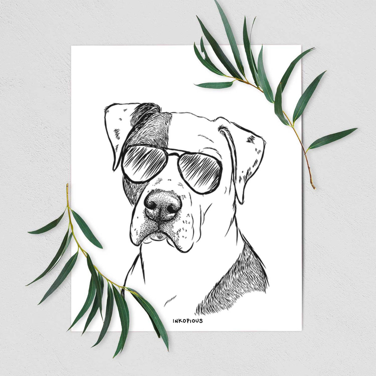 Duke the American Staffordshire Terrier Mix Art Print