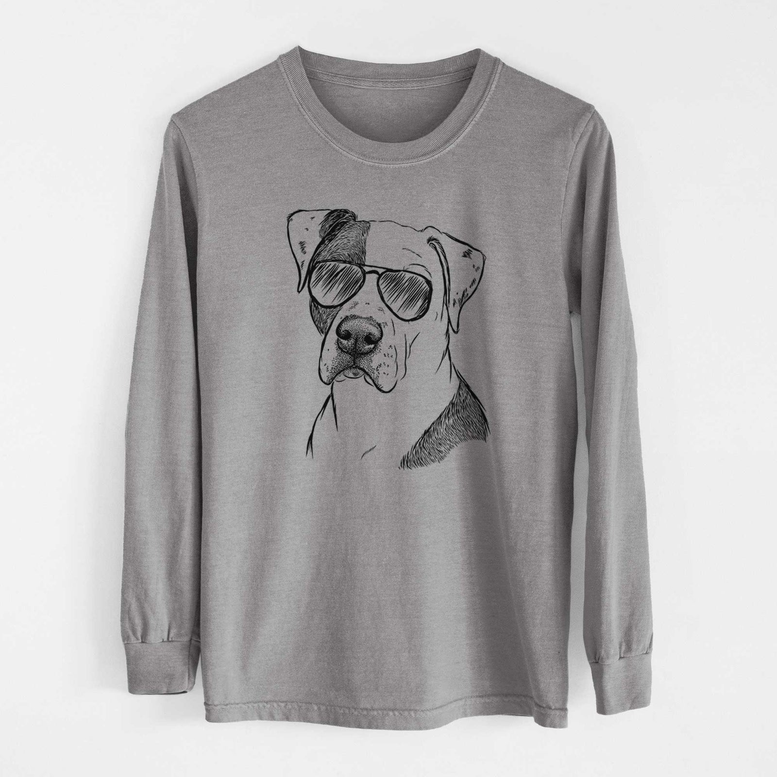 Aviators Duke the American Staffordshire Terrier Mix - Heavyweight 100% Cotton Long Sleeve
