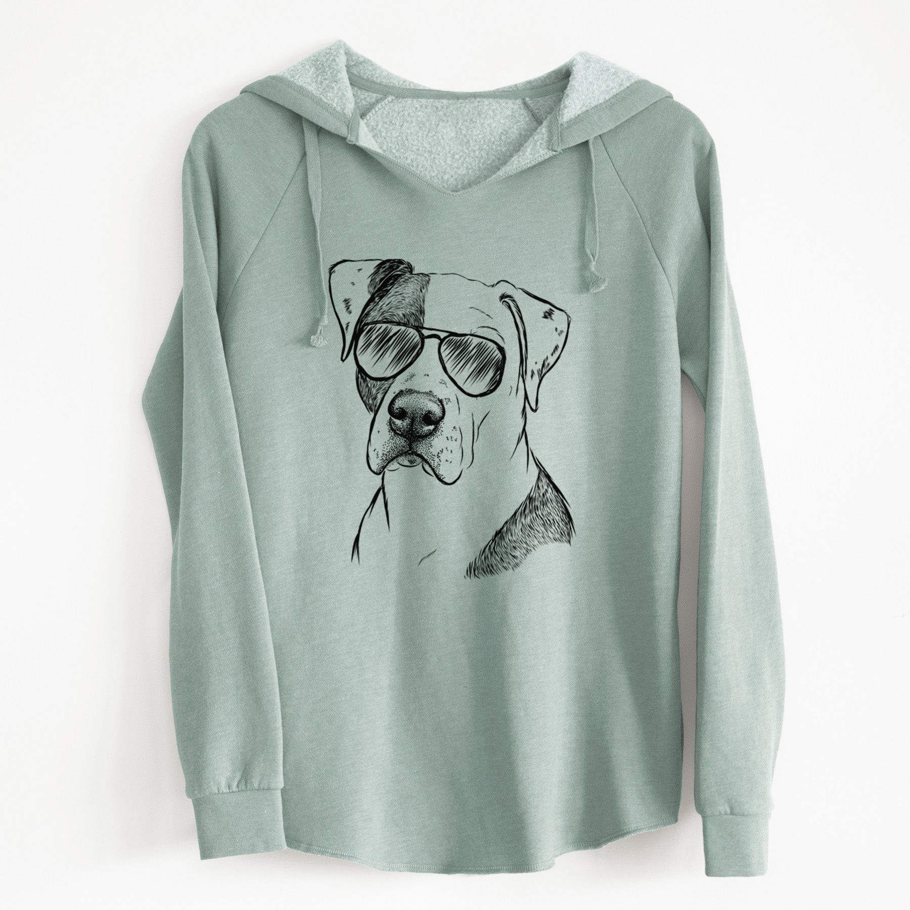 Aviator Duke the American Staffordshire Terrier Mix - Cali Wave Hooded Sweatshirt