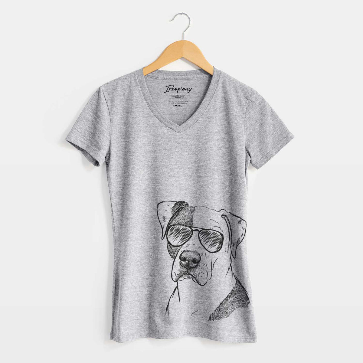 Aviator Duke the American Staffordshire Terrier Mix - Women's V-neck Shirt