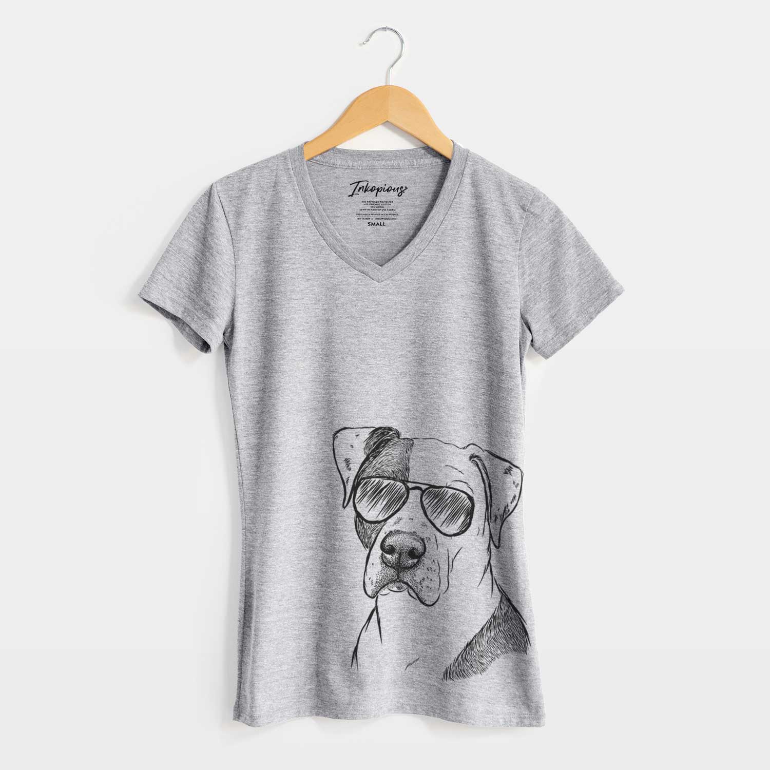 Aviator Duke the American Staffordshire Terrier Mix - Women's V-neck Shirt