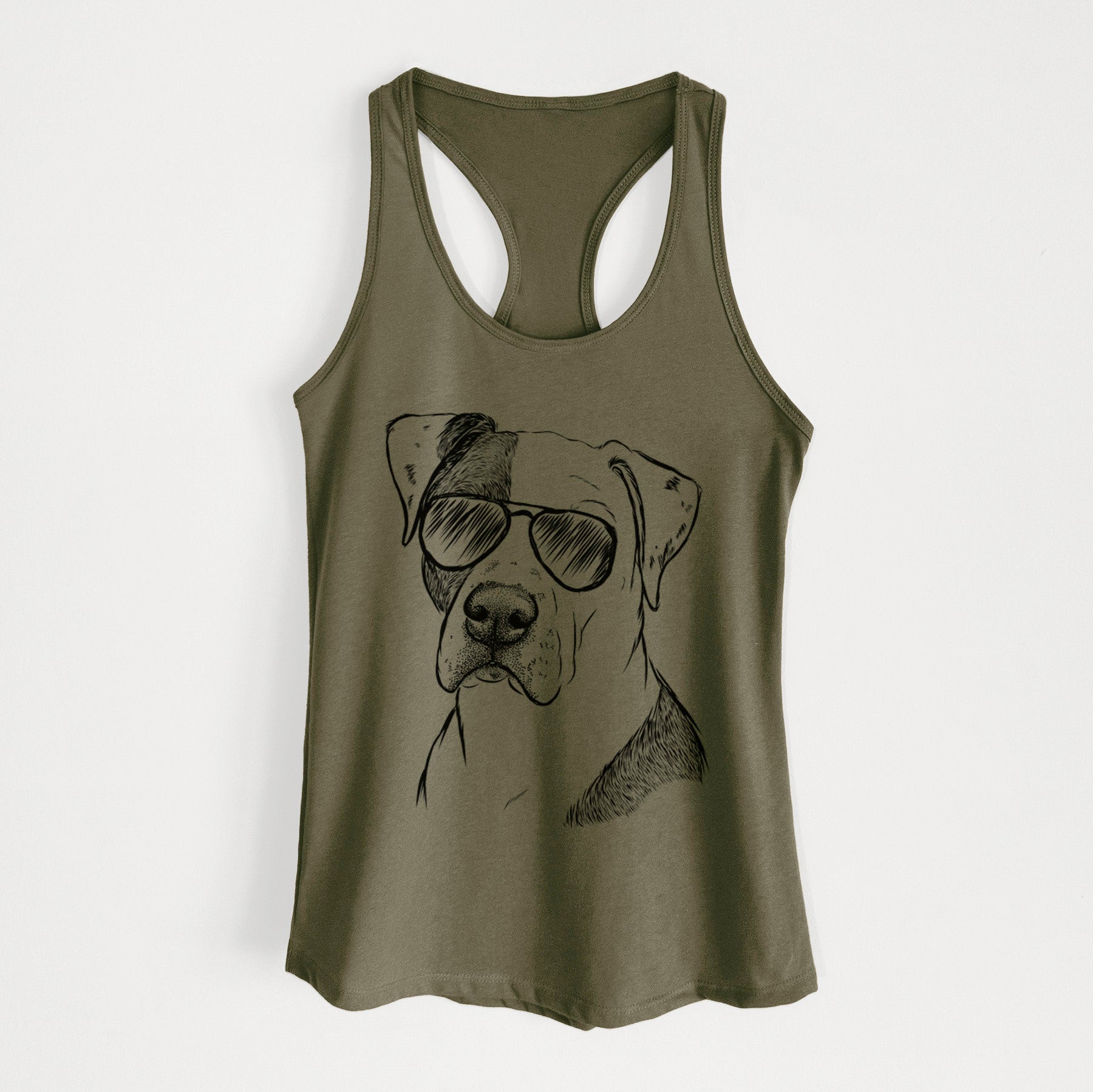 Duke the American Staffordshire Terrier Mix - Women's Racerback Tanktop