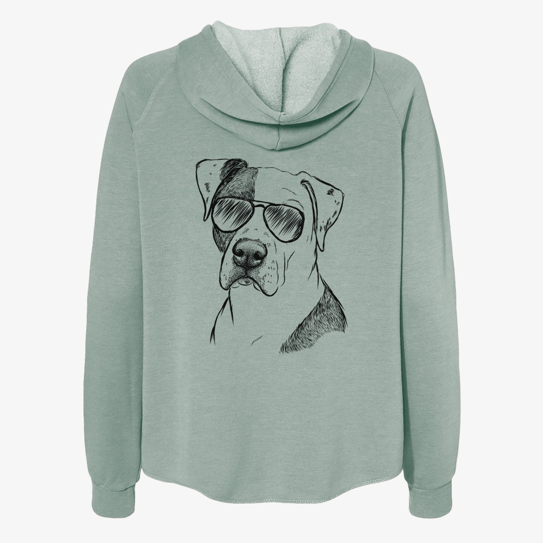 Duke the American Staffordshire Terrier Mix - Women's Cali Wave Zip-Up Sweatshirt