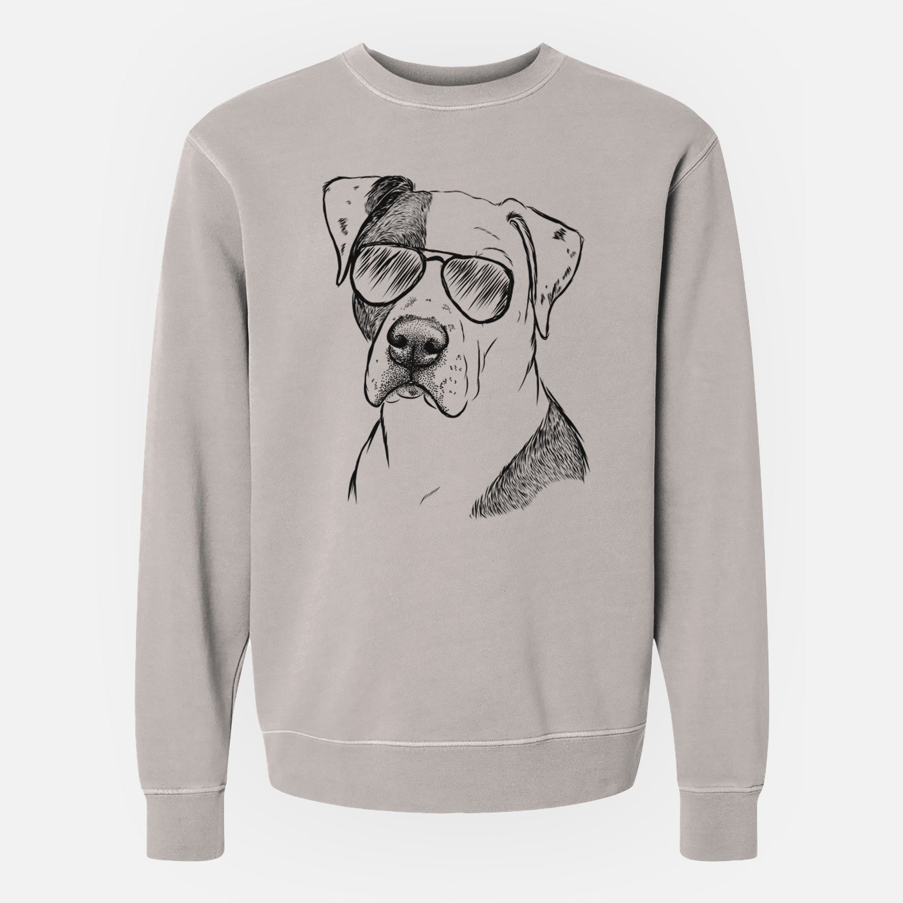 Aviator Duke the American Staffordshire Terrier Mix - Unisex Pigment Dyed Crew Sweatshirt