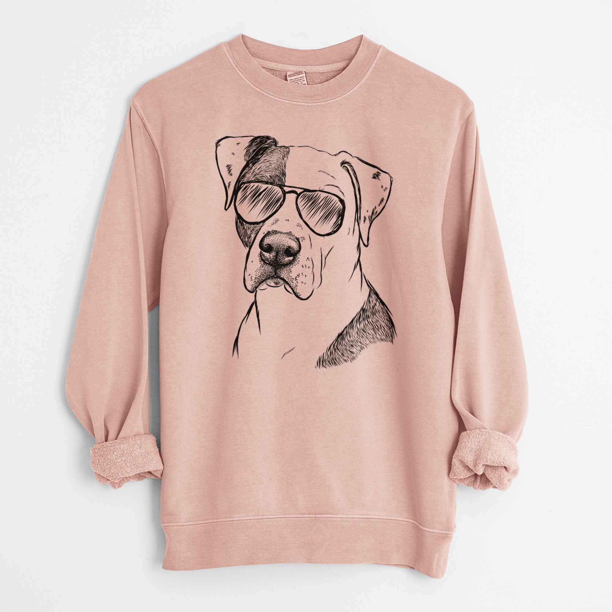 Aviator Duke the American Staffordshire Terrier Mix - Unisex Pigment Dyed Crew Sweatshirt