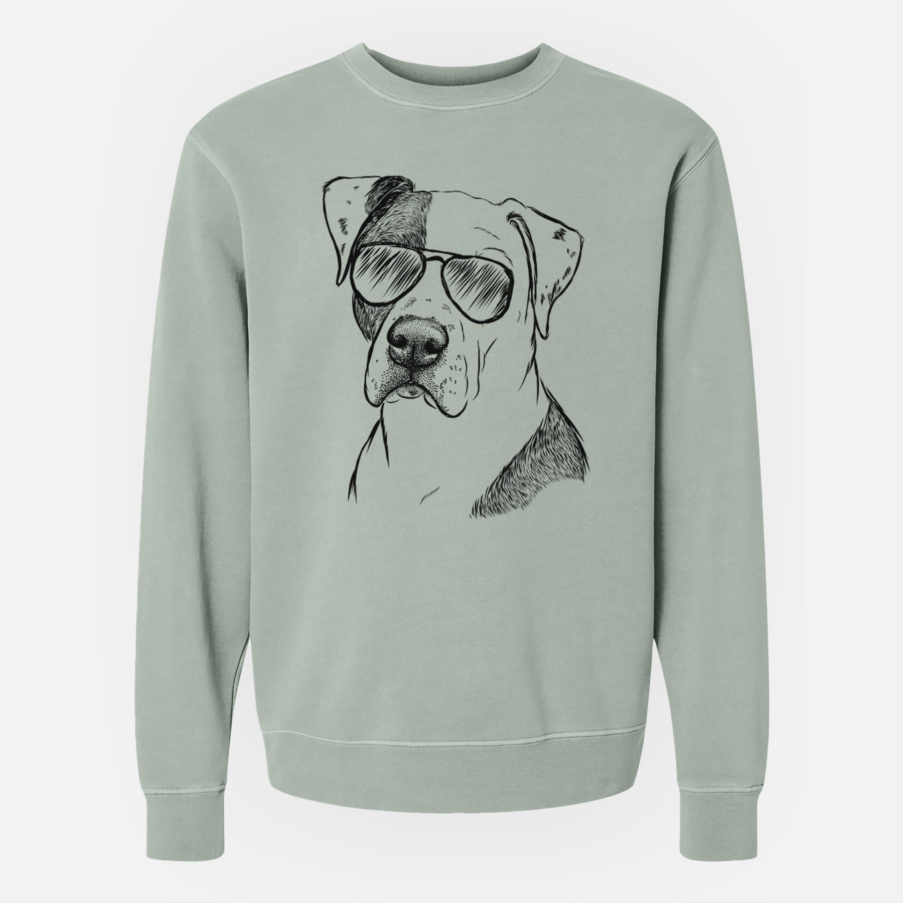 Aviator Duke the American Staffordshire Terrier Mix - Unisex Pigment Dyed Crew Sweatshirt