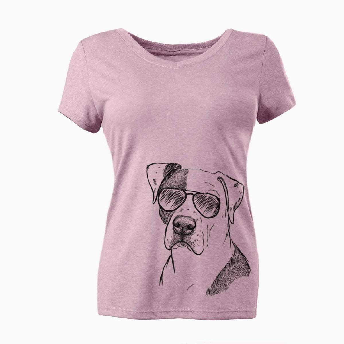 Aviator Duke the American Staffordshire Terrier Mix - Women's V-neck Shirt