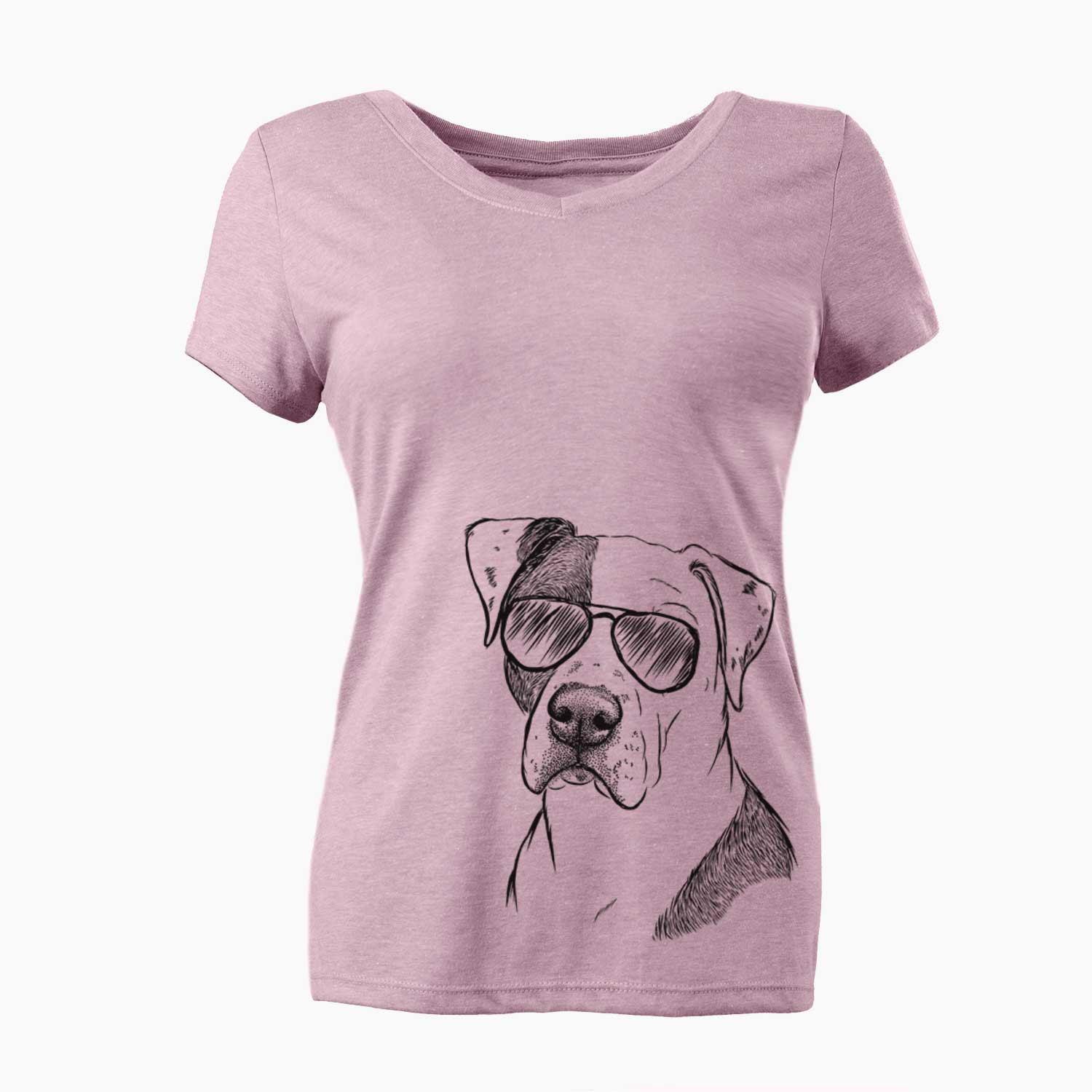 Aviator Duke the American Staffordshire Terrier Mix - Women's V-neck Shirt