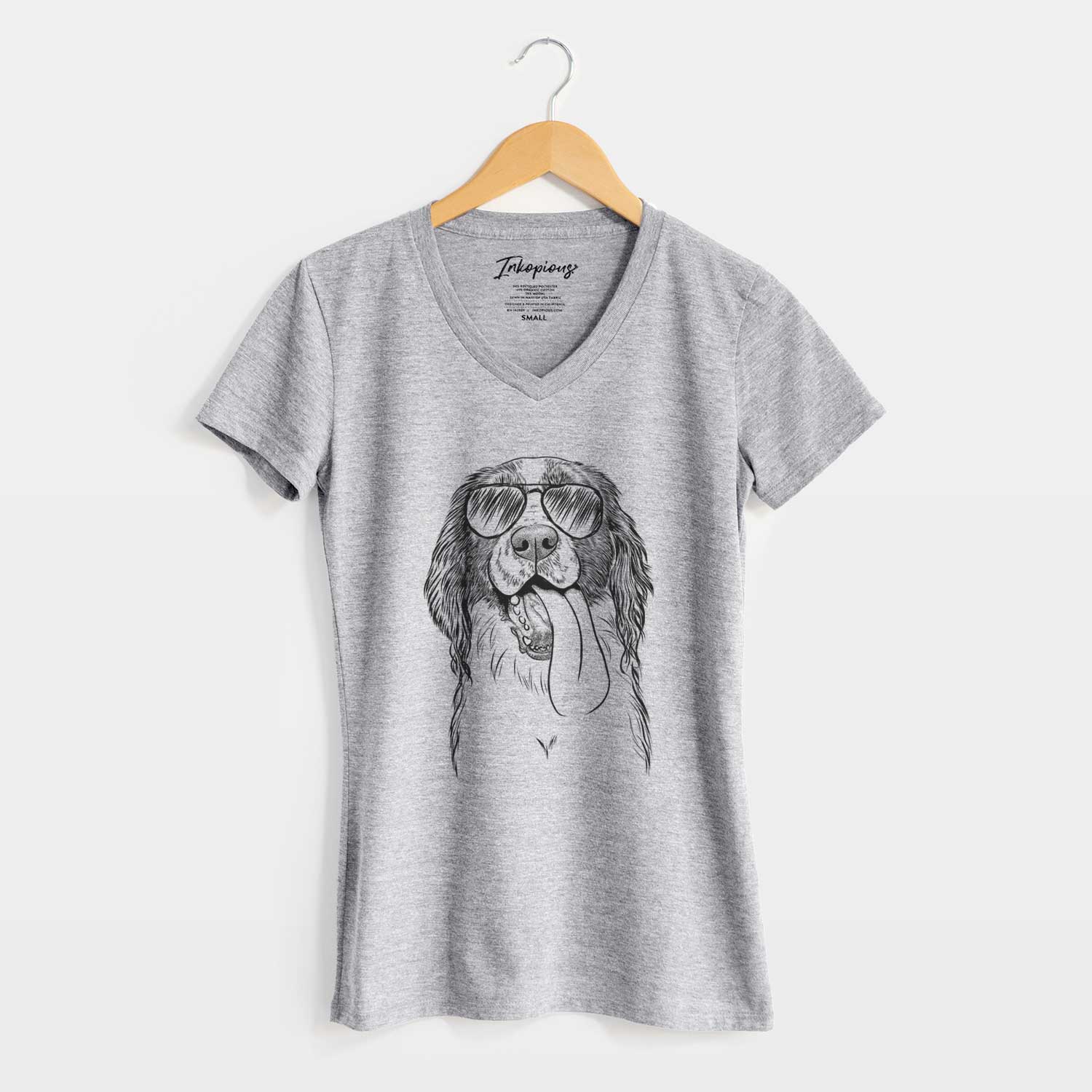 Aviator Duke the English Springer Spaniel - Women's V-neck Shirt