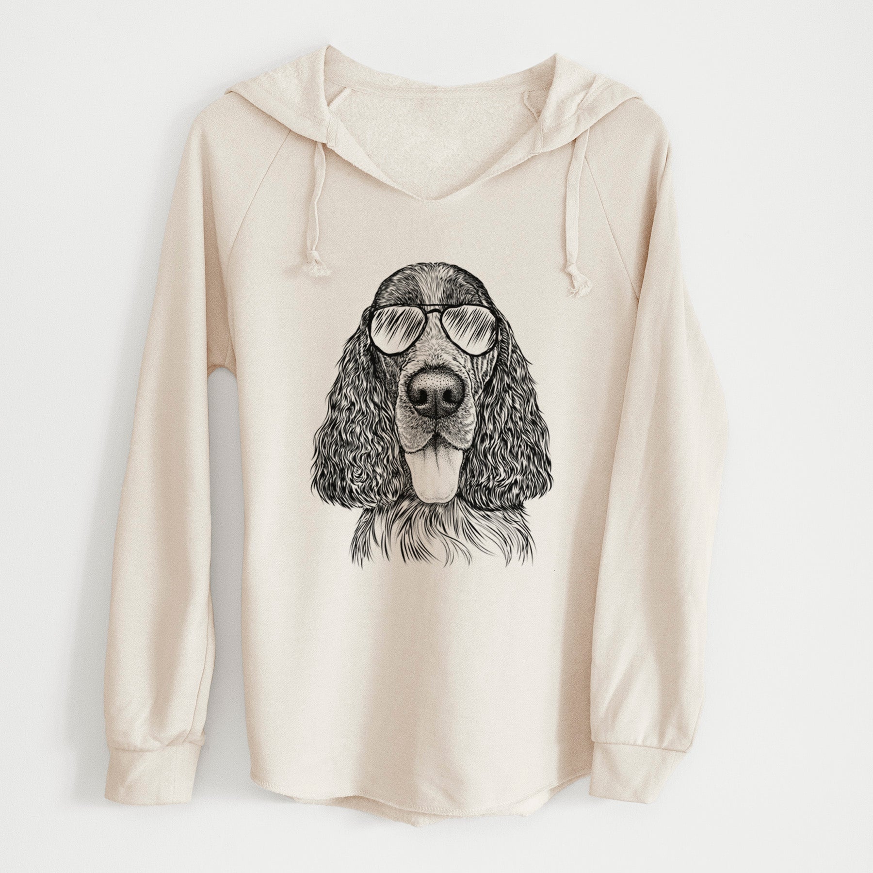 Aviator Duke the English Springer Spaniel - Cali Wave Hooded Sweatshirt