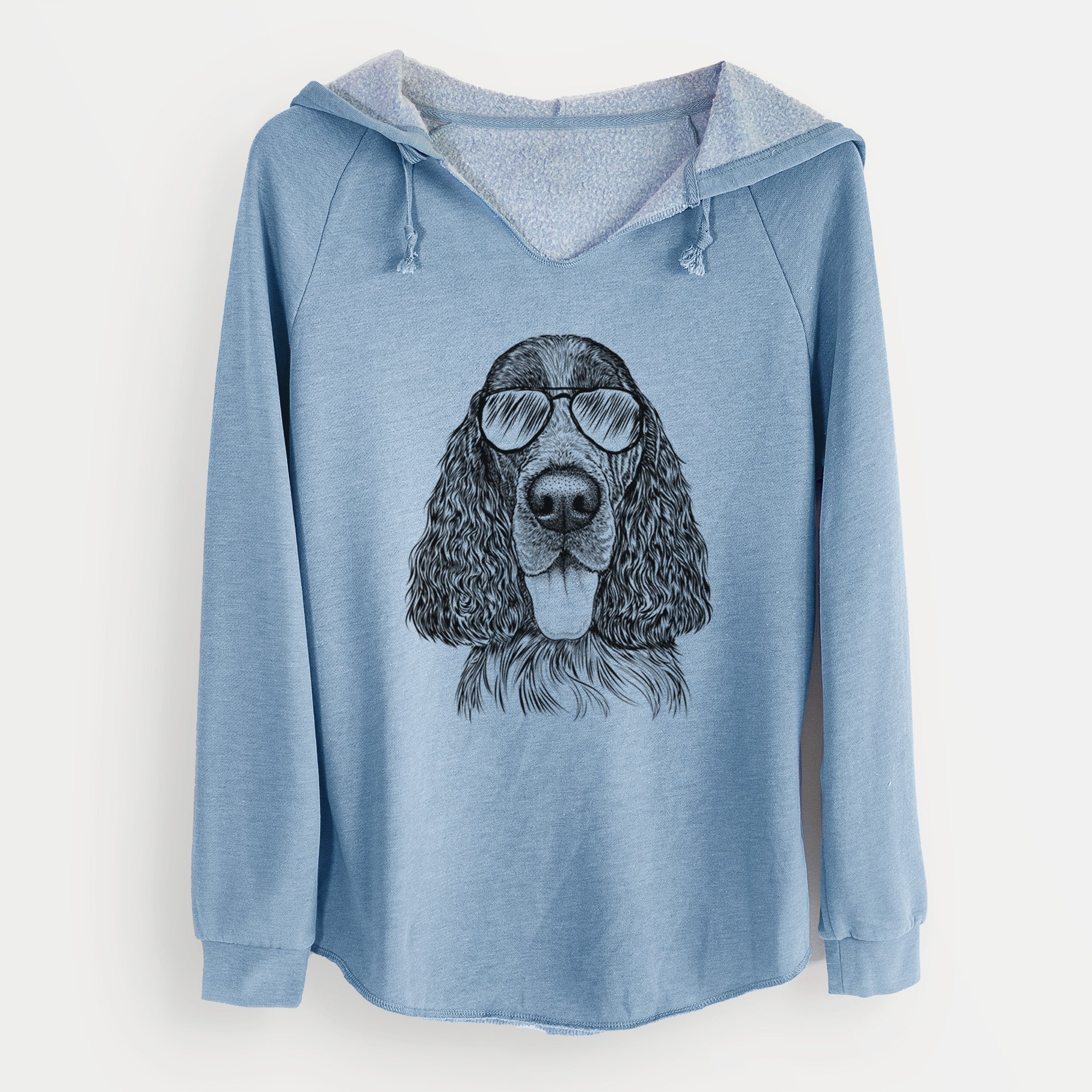 Aviator Duke the English Springer Spaniel - Cali Wave Hooded Sweatshirt