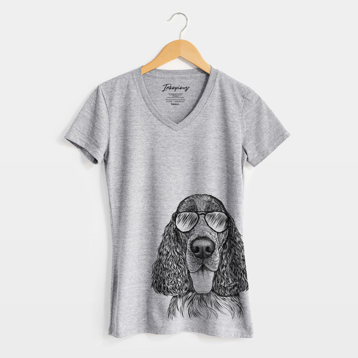 Aviator Duke the English Springer Spaniel - Women&#39;s V-neck Shirt