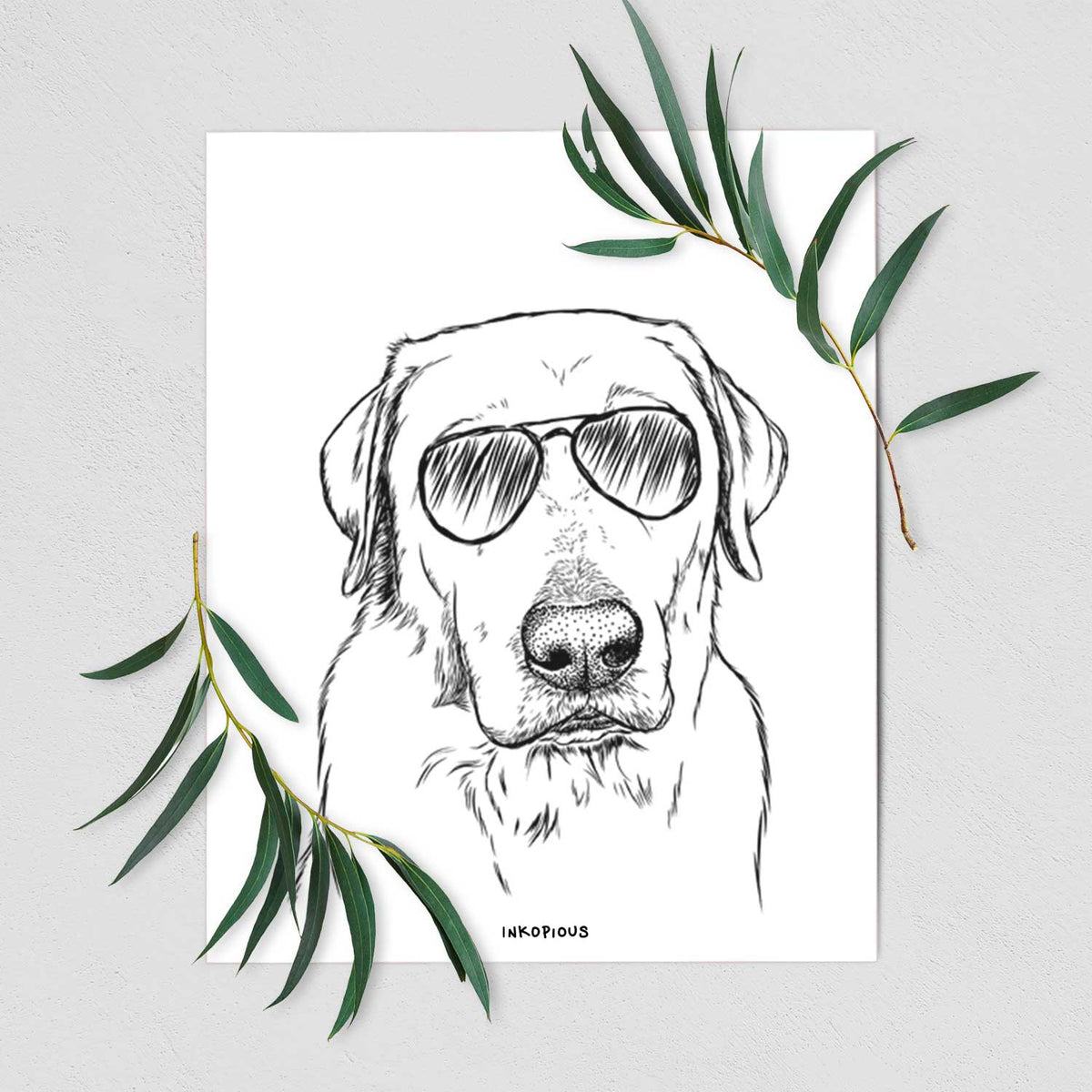 Duke the Yellow Labrador Art Print