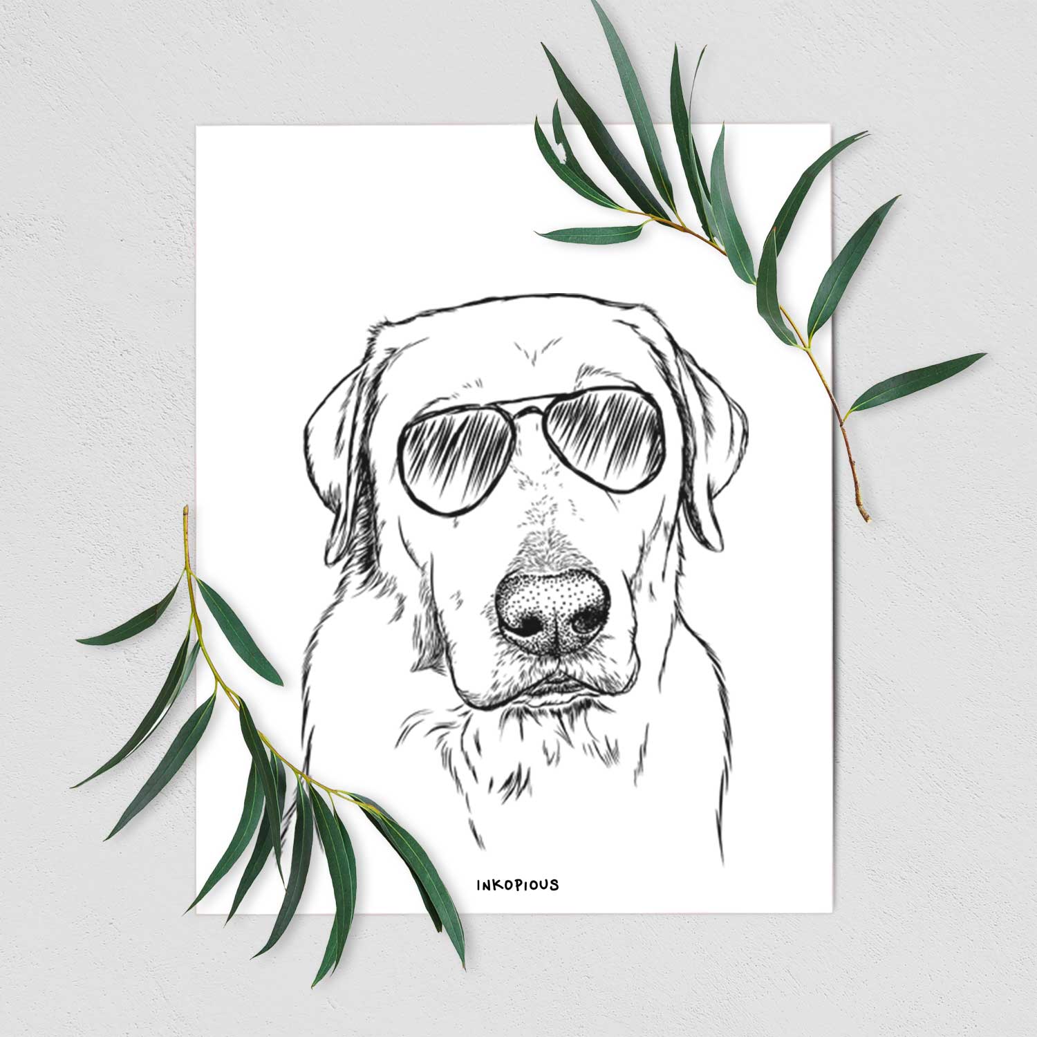 Duke the Yellow Labrador Art Print