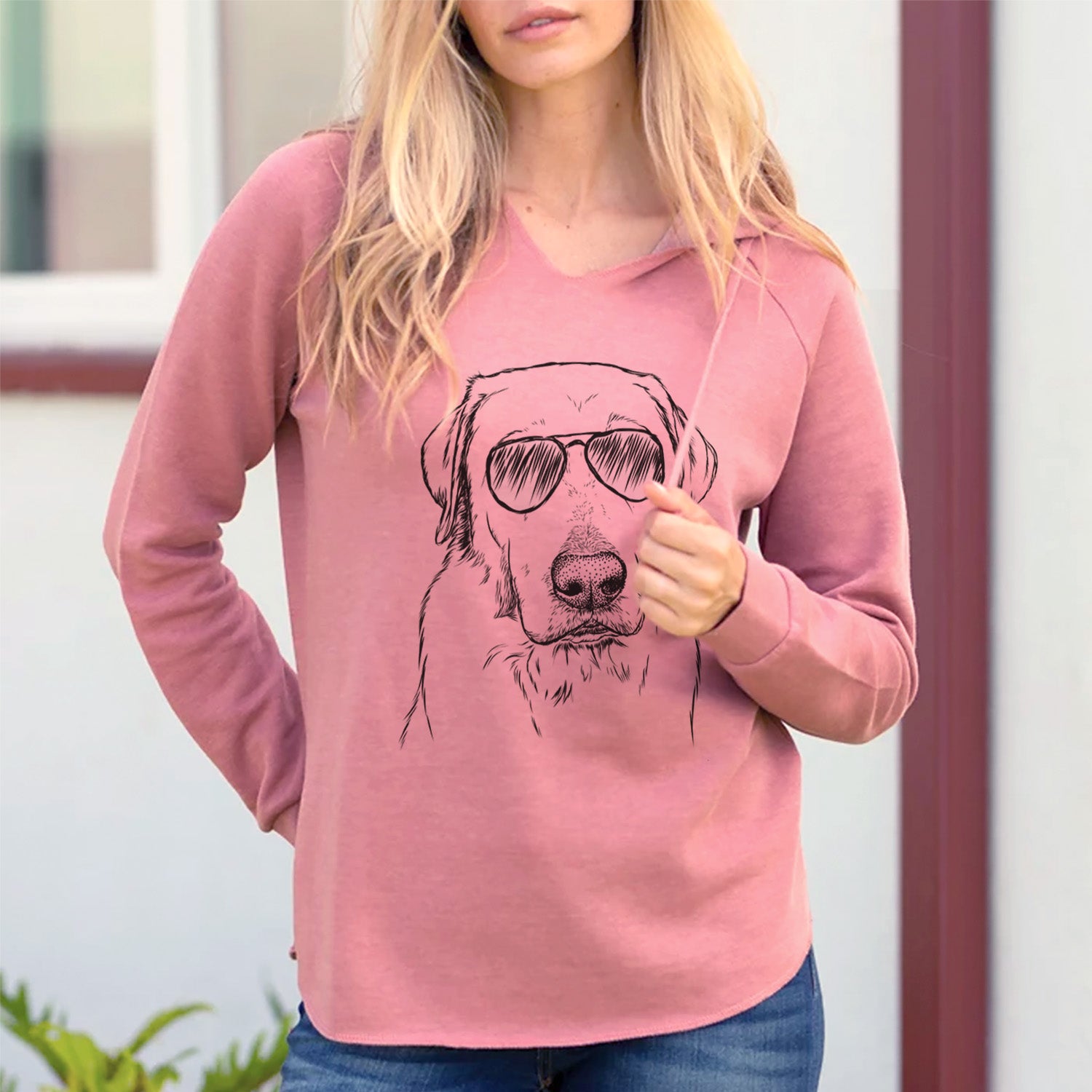 Aviator Duke the Yellow Lab - Cali Wave Hooded Sweatshirt