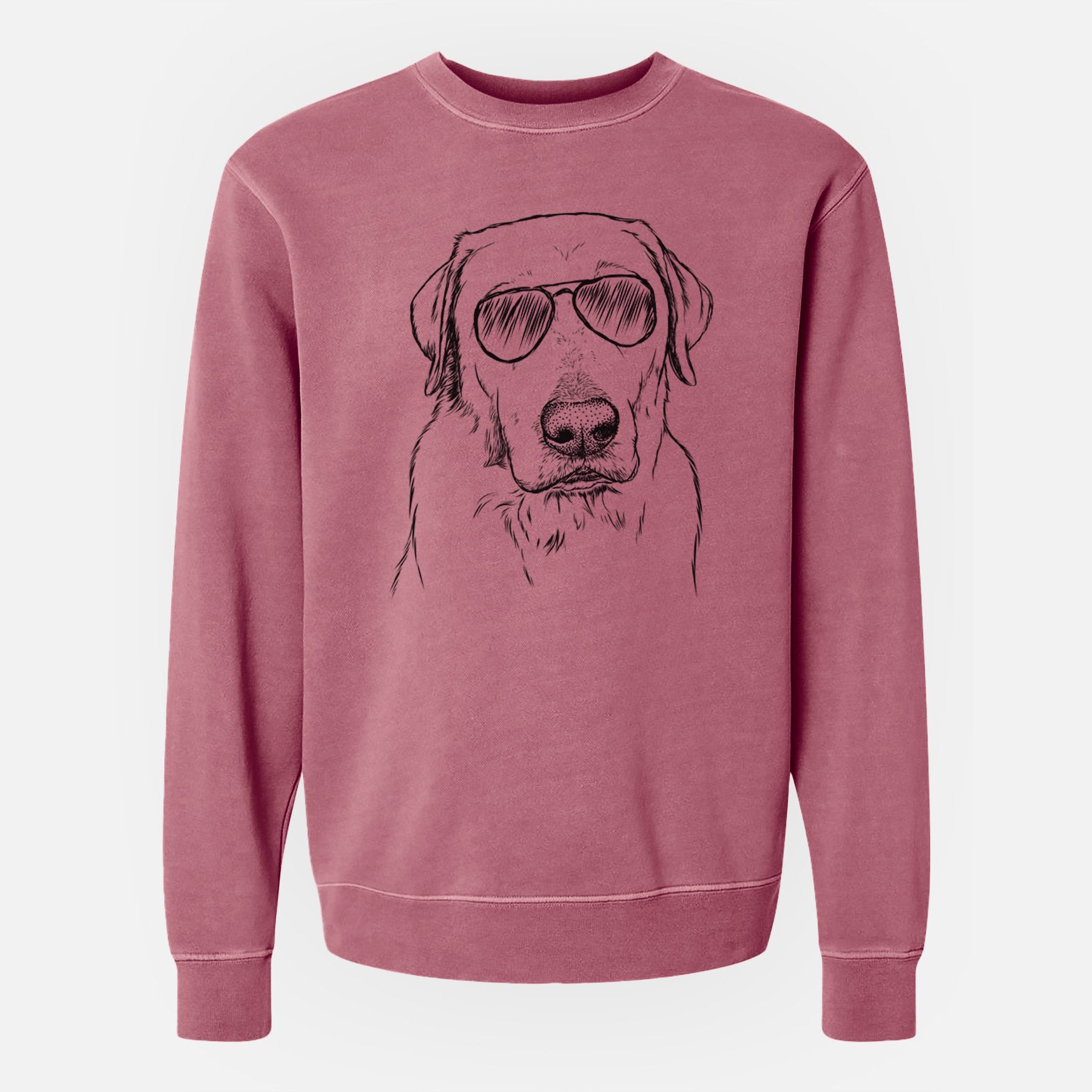 Aviator Duke the Yellow Lab - Unisex Pigment Dyed Crew Sweatshirt