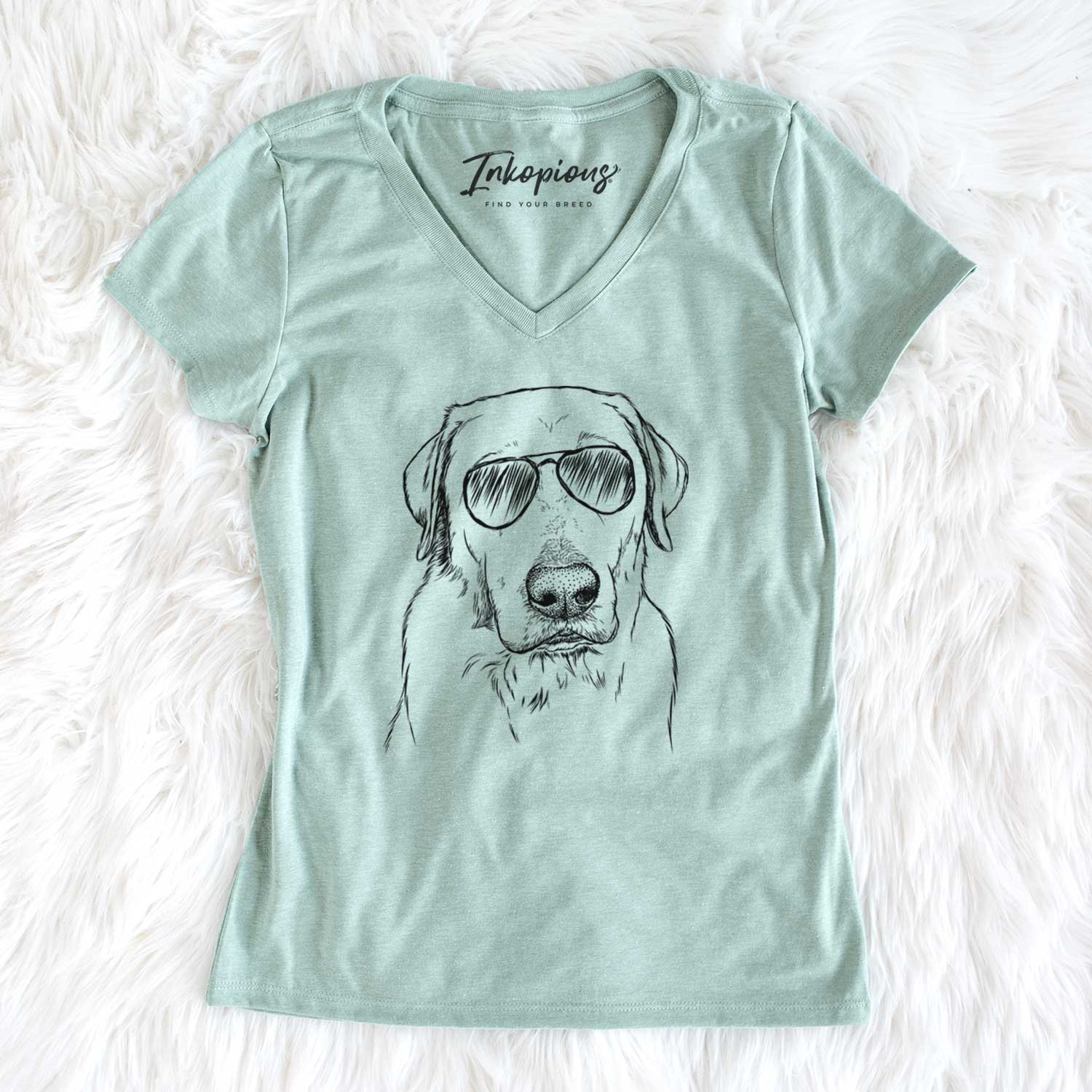 Aviator Duke the Yellow Lab - Women's V-neck Shirt