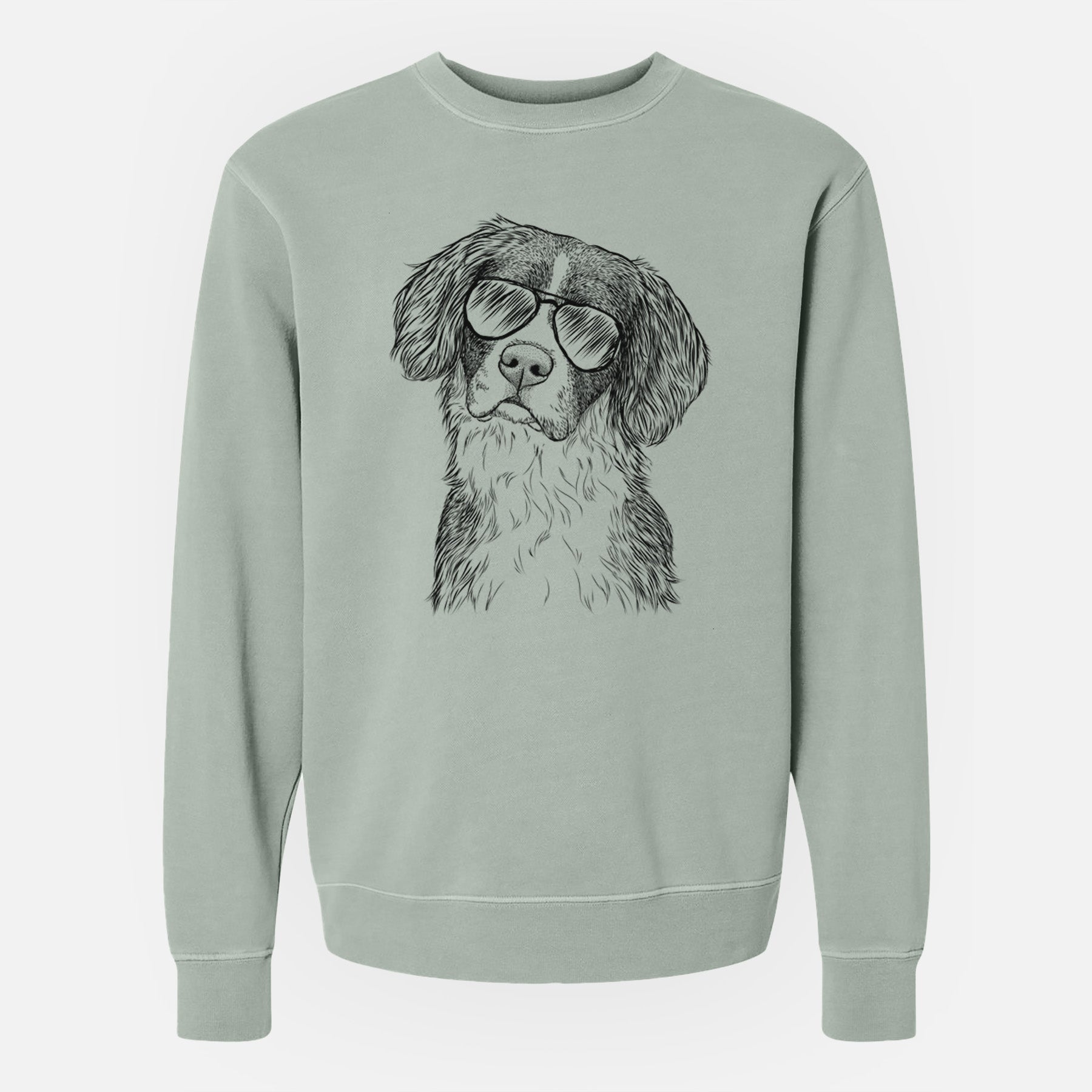 Aviator Dulce  the Drentsche Patrijshond - Unisex Pigment Dyed Crew Sweatshirt