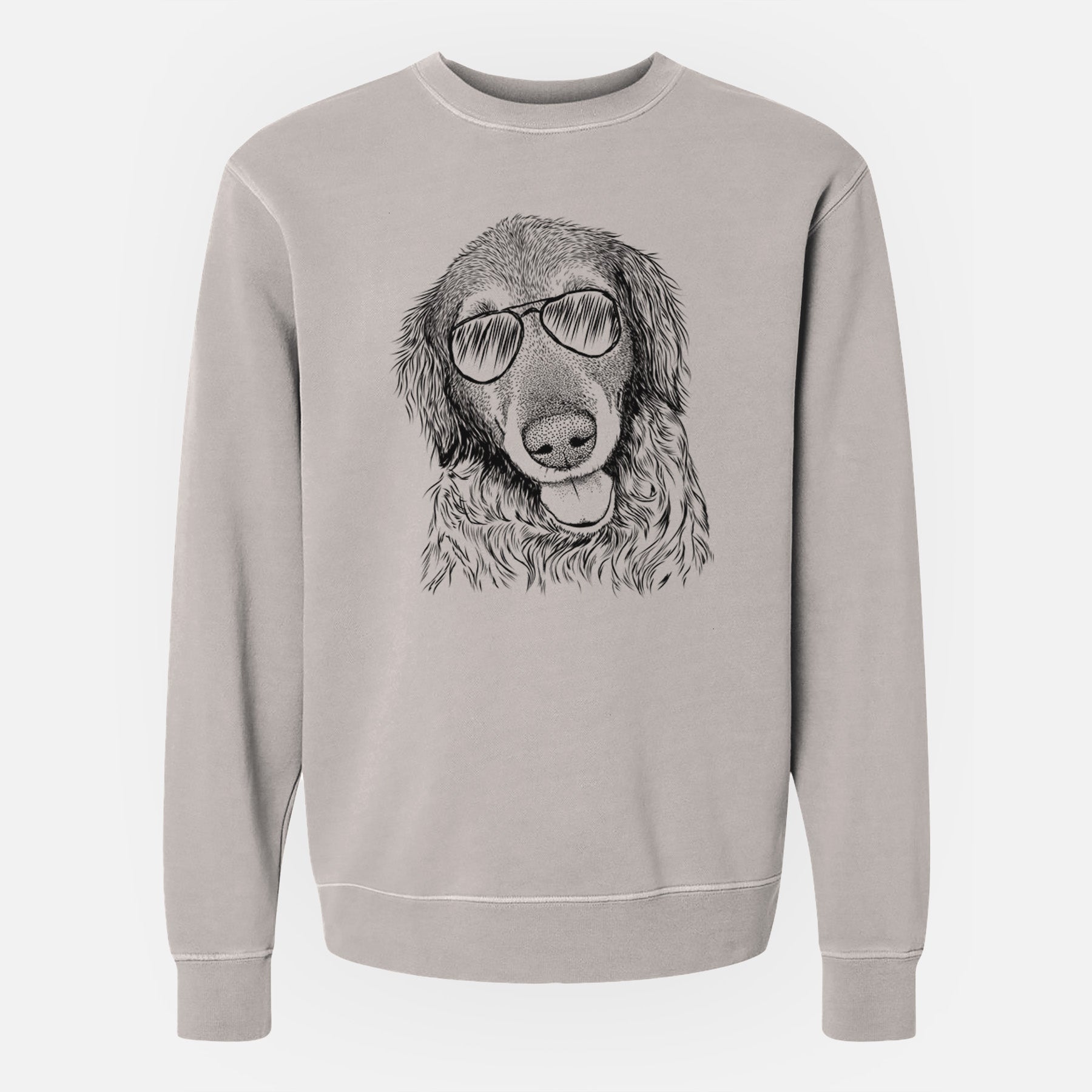 Aviator Duncan the Golden Retriever - Unisex Pigment Dyed Crew Sweatshirt