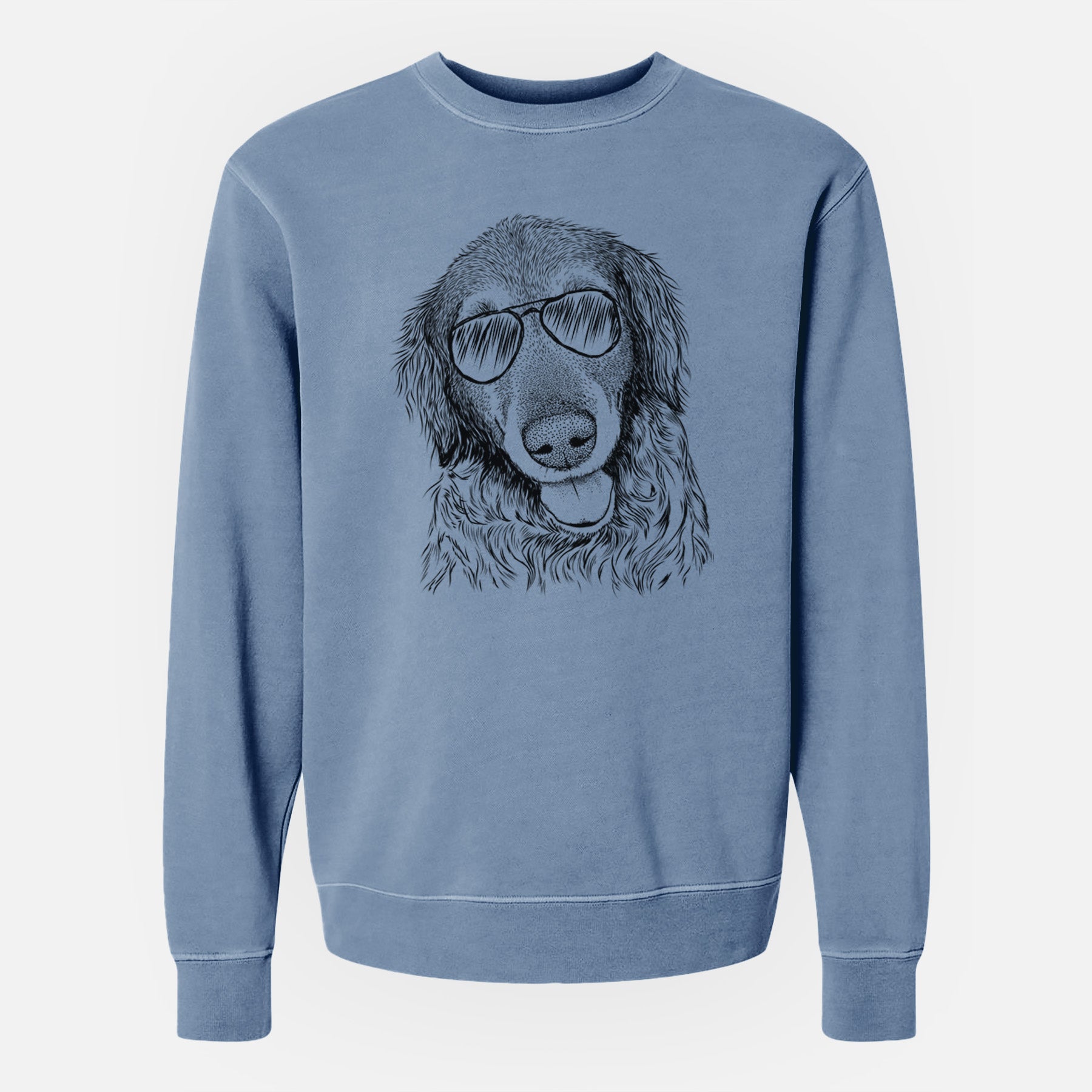 Aviator Duncan the Golden Retriever - Unisex Pigment Dyed Crew Sweatshirt