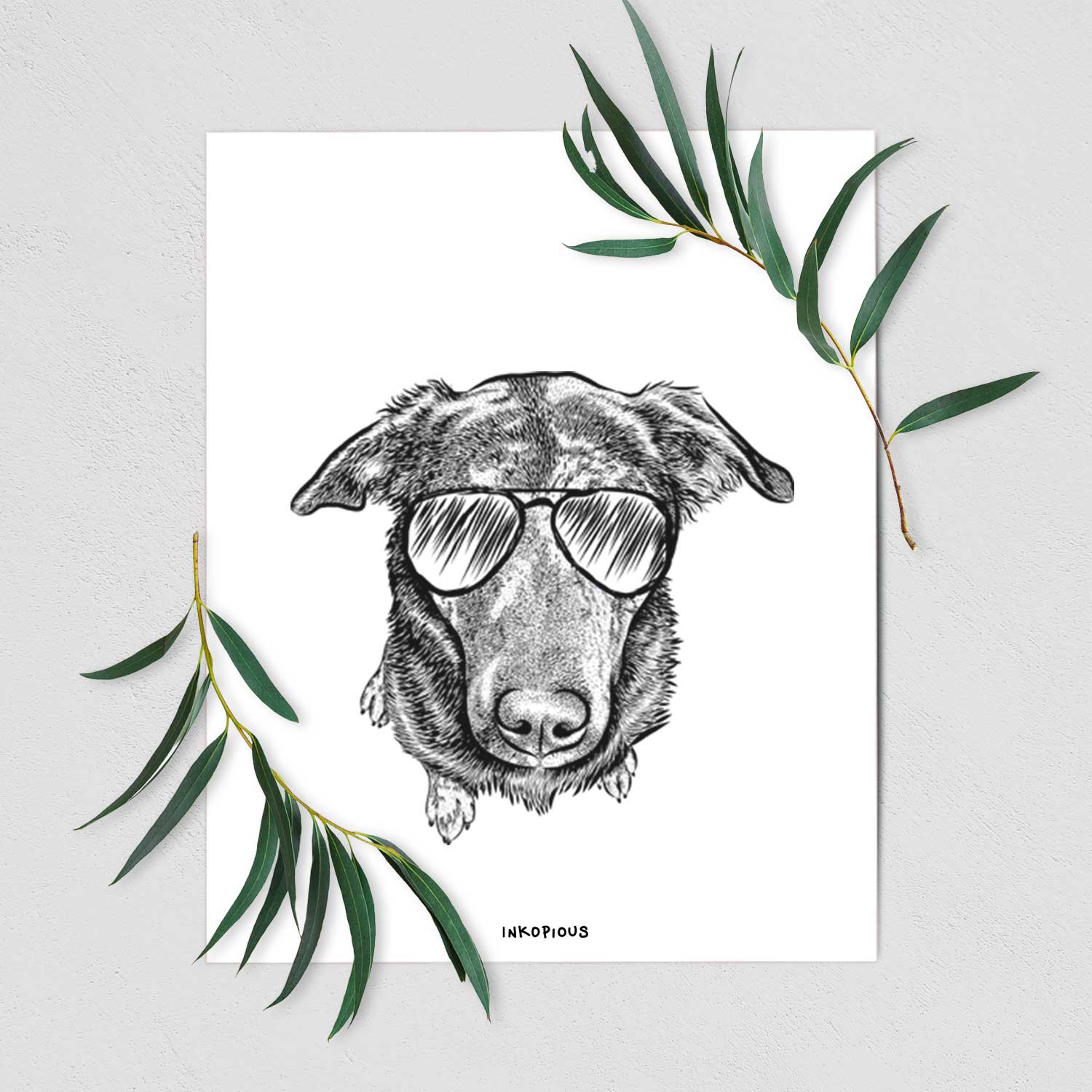 Echo the Pitbull Beagle Mix Art Print