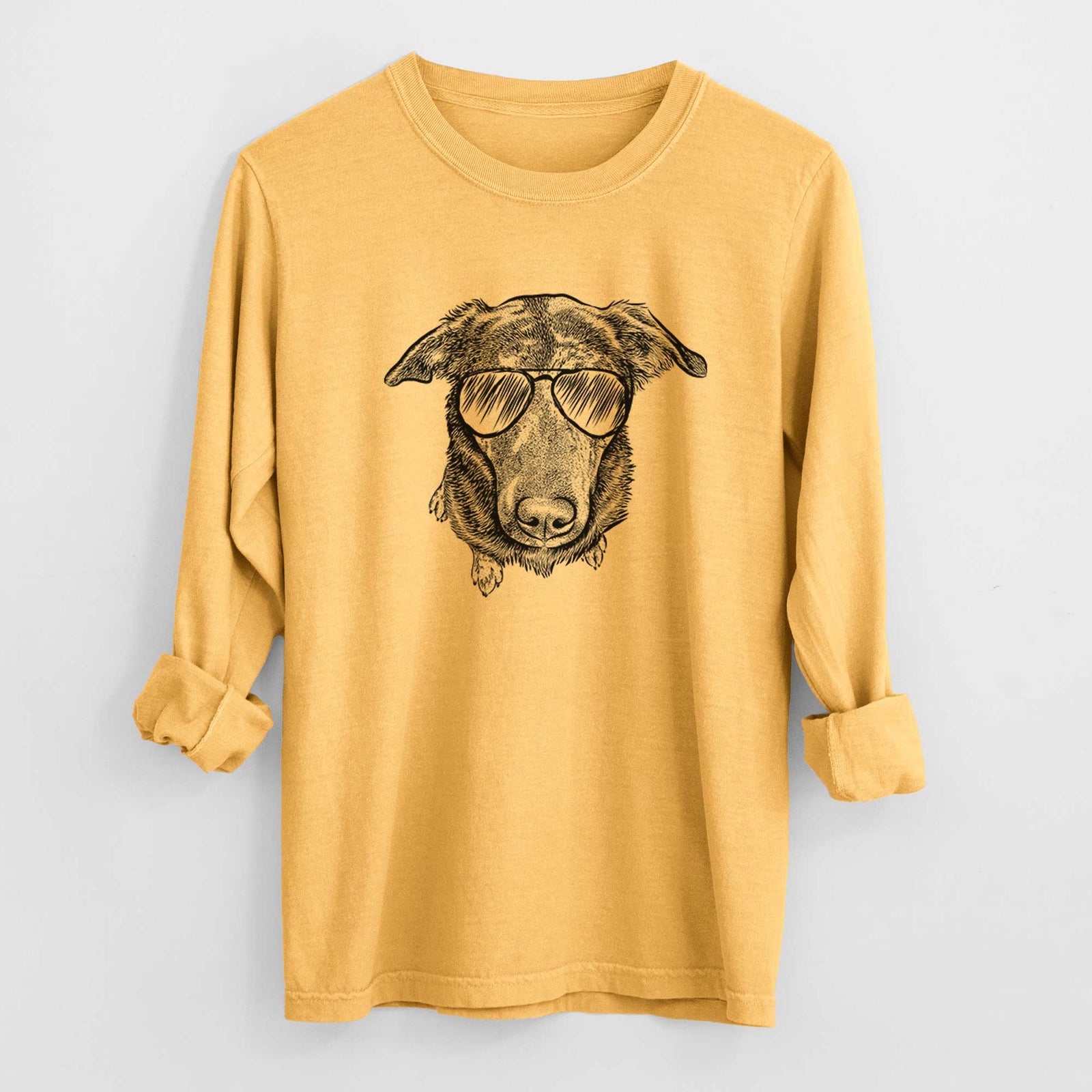 Aviators Echo the Pitbull Beagle Mix - Heavyweight 100% Cotton Long Sleeve