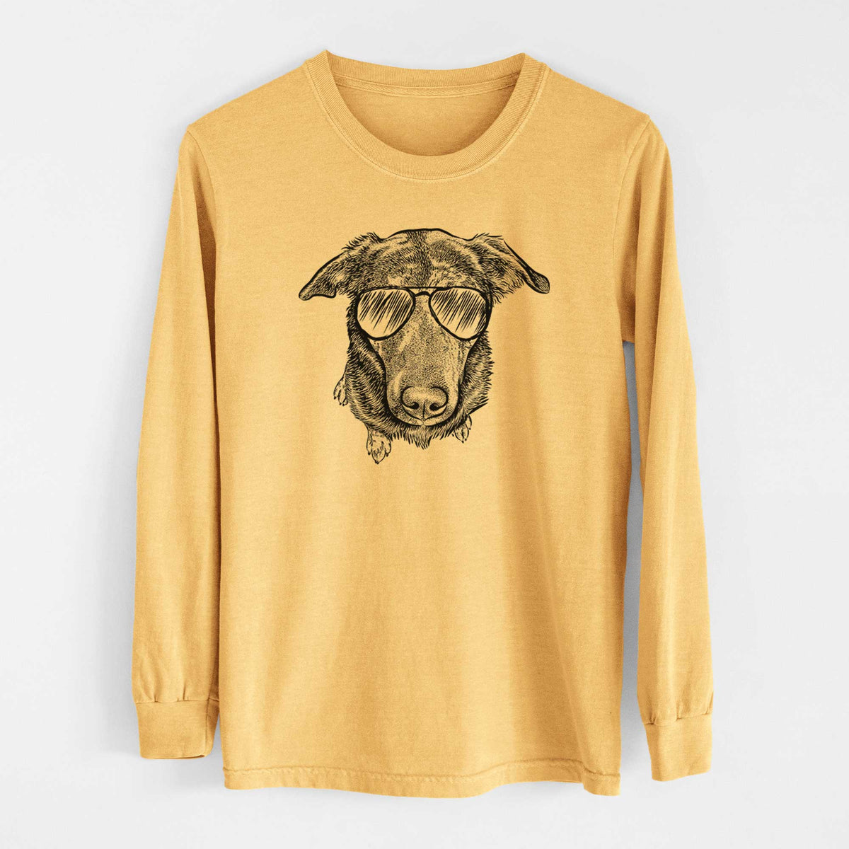 Aviators Echo the Pitbull Beagle Mix - Heavyweight 100% Cotton Long Sleeve