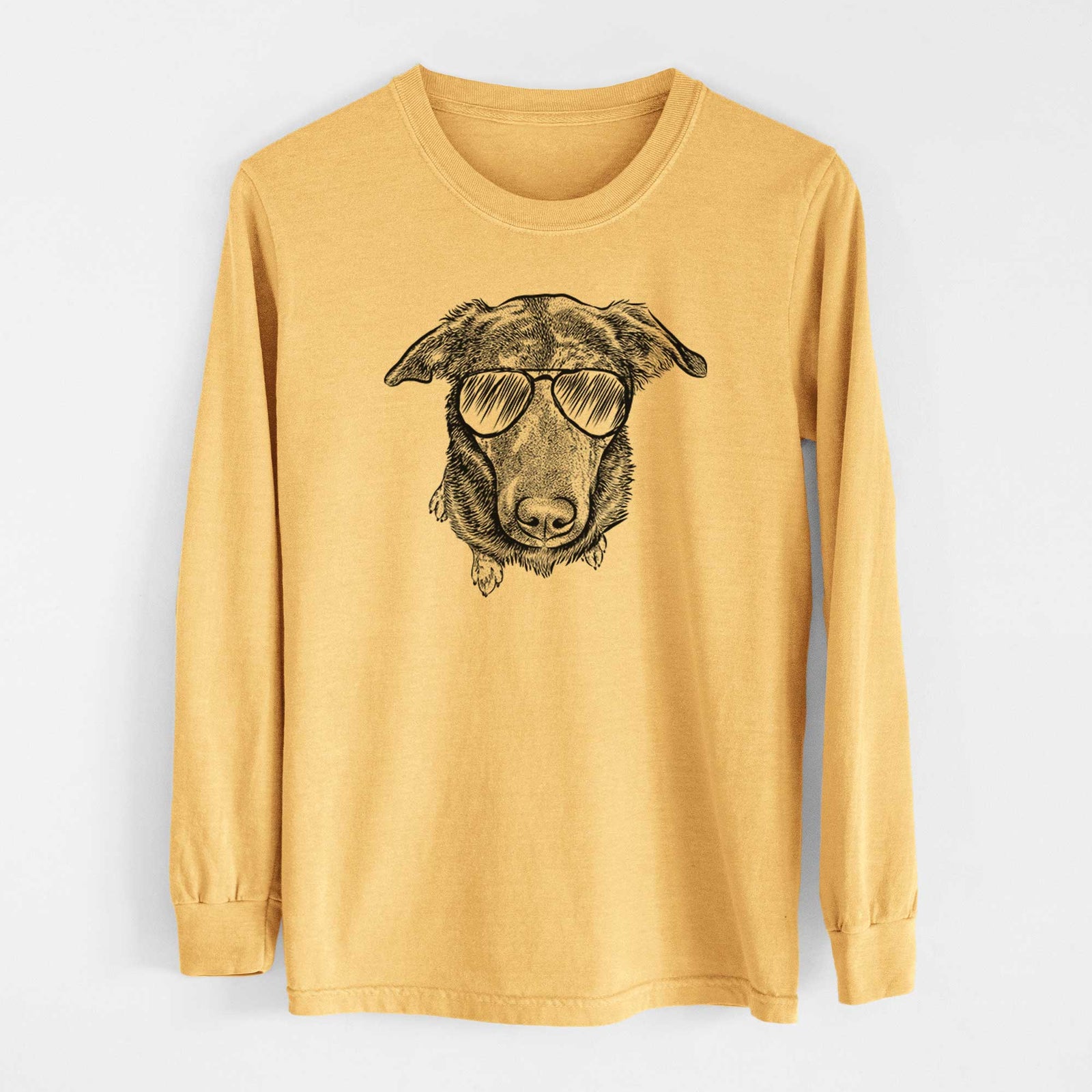 Aviators Echo the Pitbull Beagle Mix - Heavyweight 100% Cotton Long Sleeve