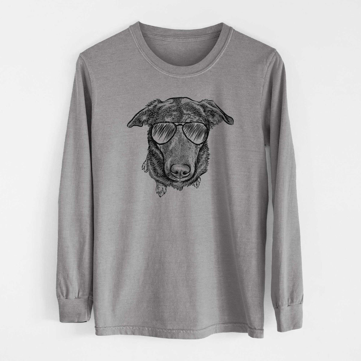 Aviators Echo the Pitbull Beagle Mix - Heavyweight 100% Cotton Long Sleeve
