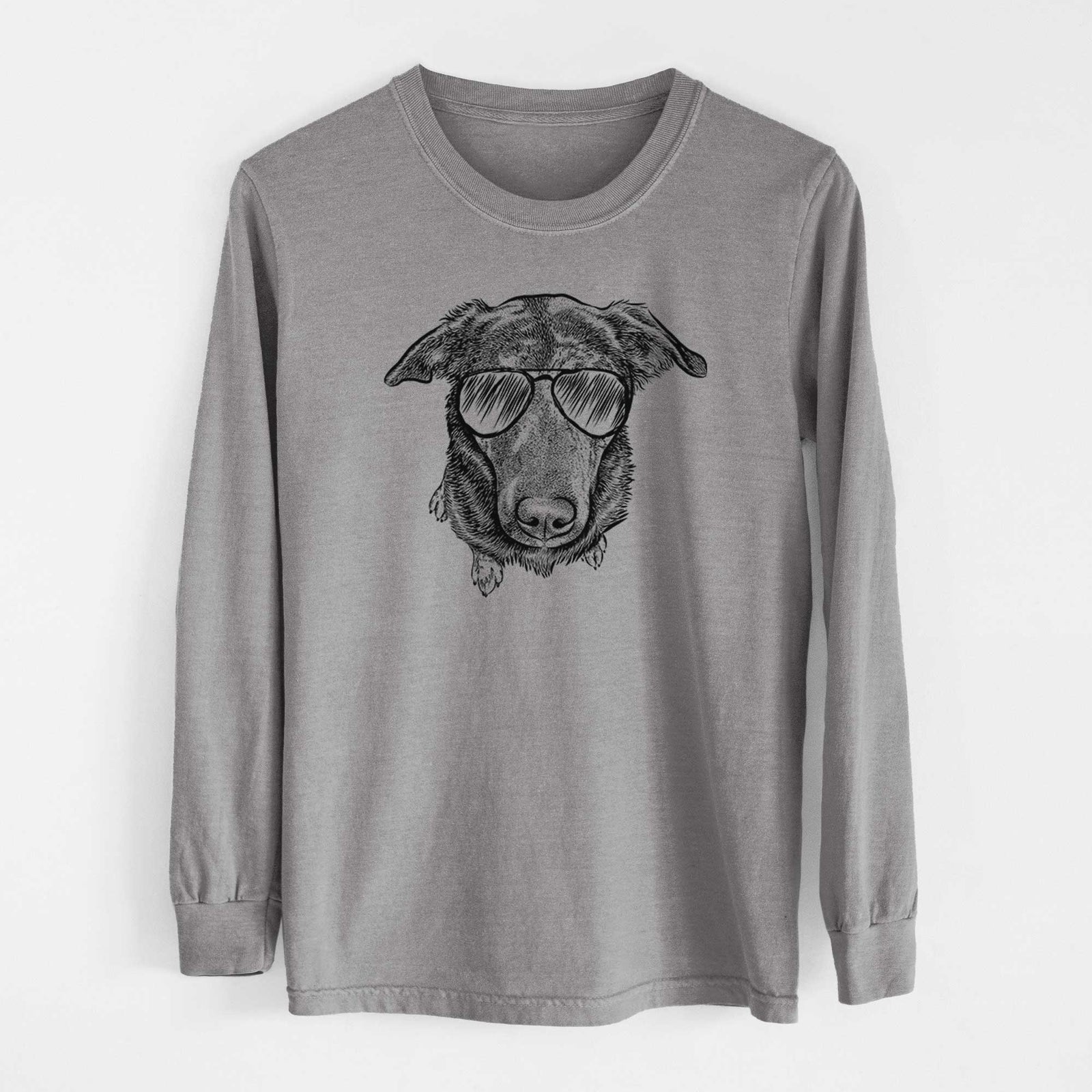 Aviators Echo the Pitbull Beagle Mix - Heavyweight 100% Cotton Long Sleeve