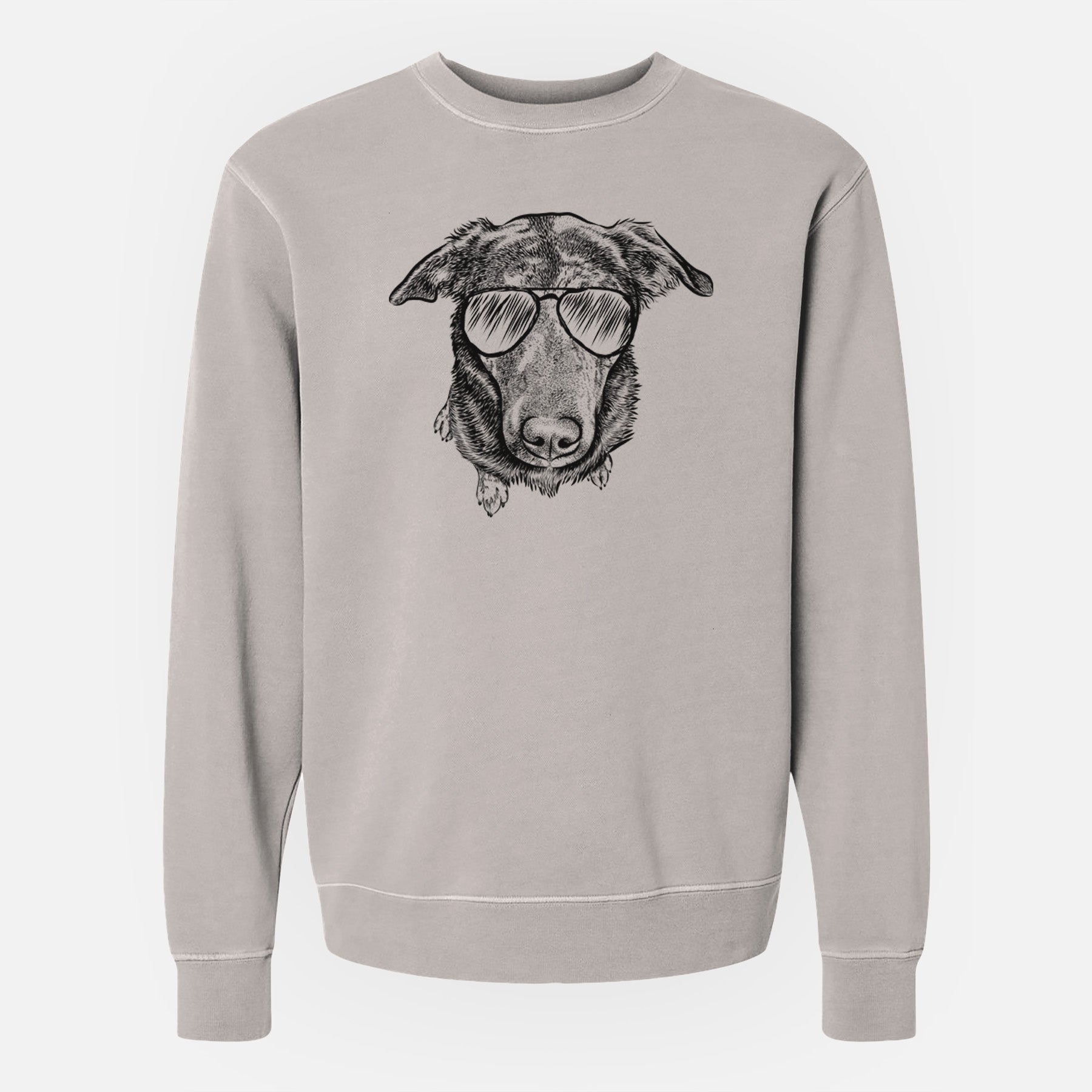 Aviator Echo the Pitbull Beagle Mix - Unisex Pigment Dyed Crew Sweatshirt