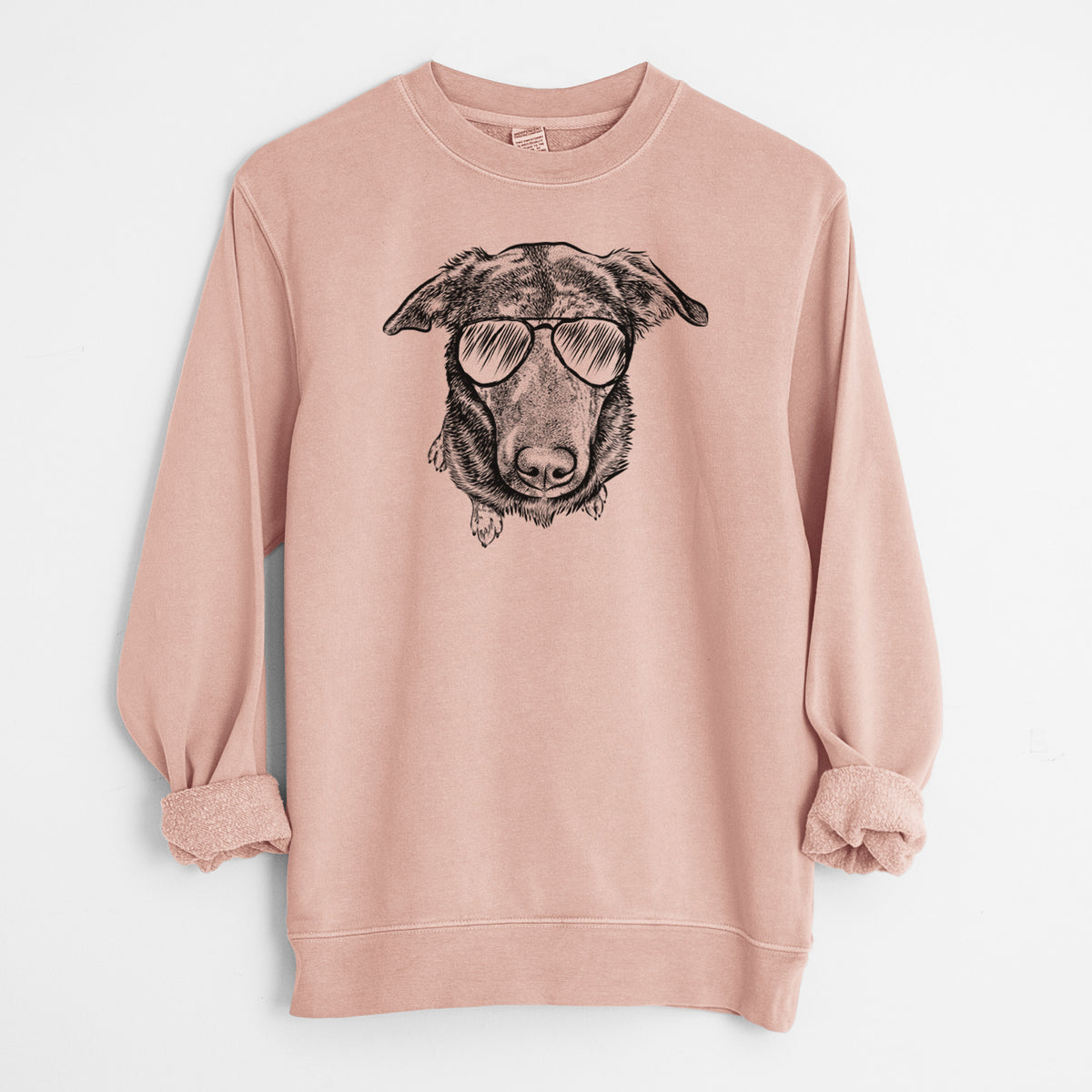 Aviator Echo the Pitbull Beagle Mix - Unisex Pigment Dyed Crew Sweatshirt