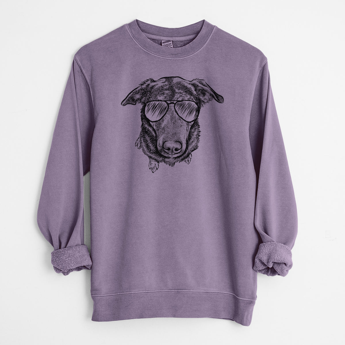 Aviator Echo the Pitbull Beagle Mix - Unisex Pigment Dyed Crew Sweatshirt