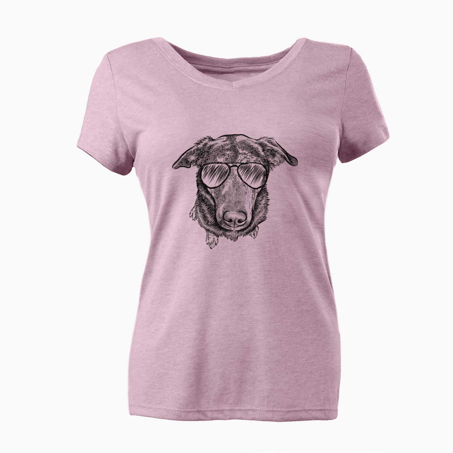 Aviator Echo the Pitbull Beagle Mix - Women's V-neck Shirt