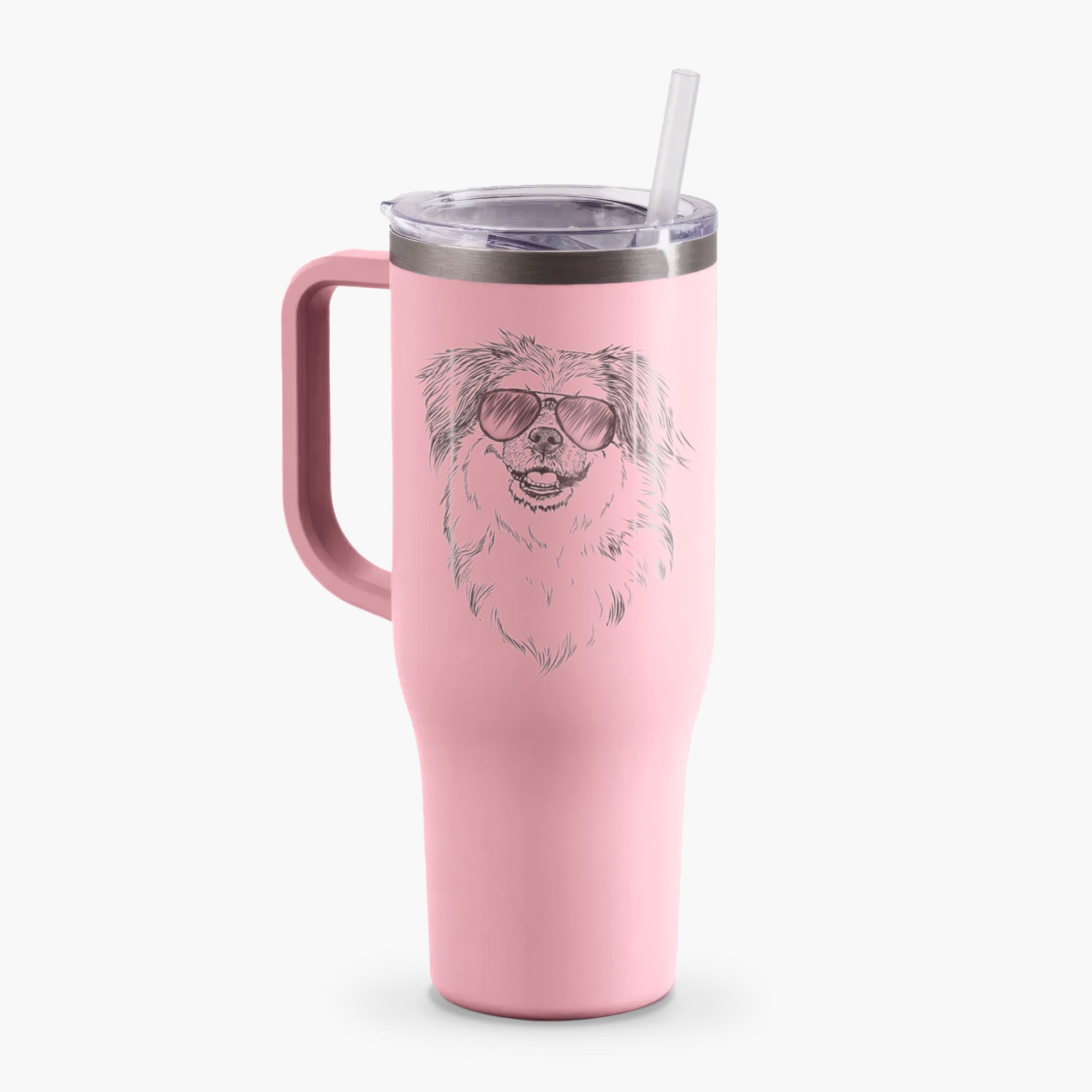 Ed the Tibetan Spaniel - 40oz Tumbler with Handle