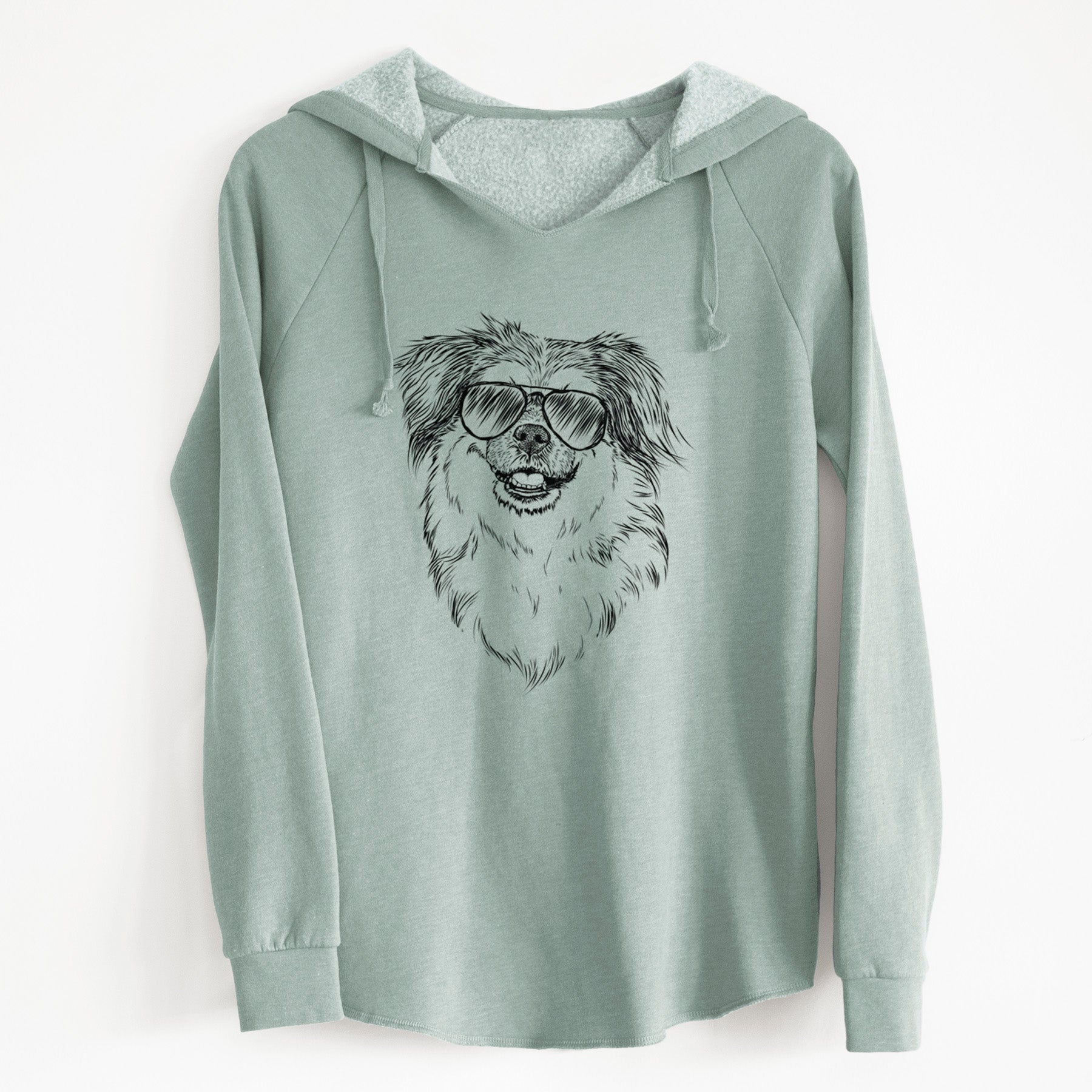 Aviator Ed the Tibetan Spaniel - Cali Wave Hooded Sweatshirt